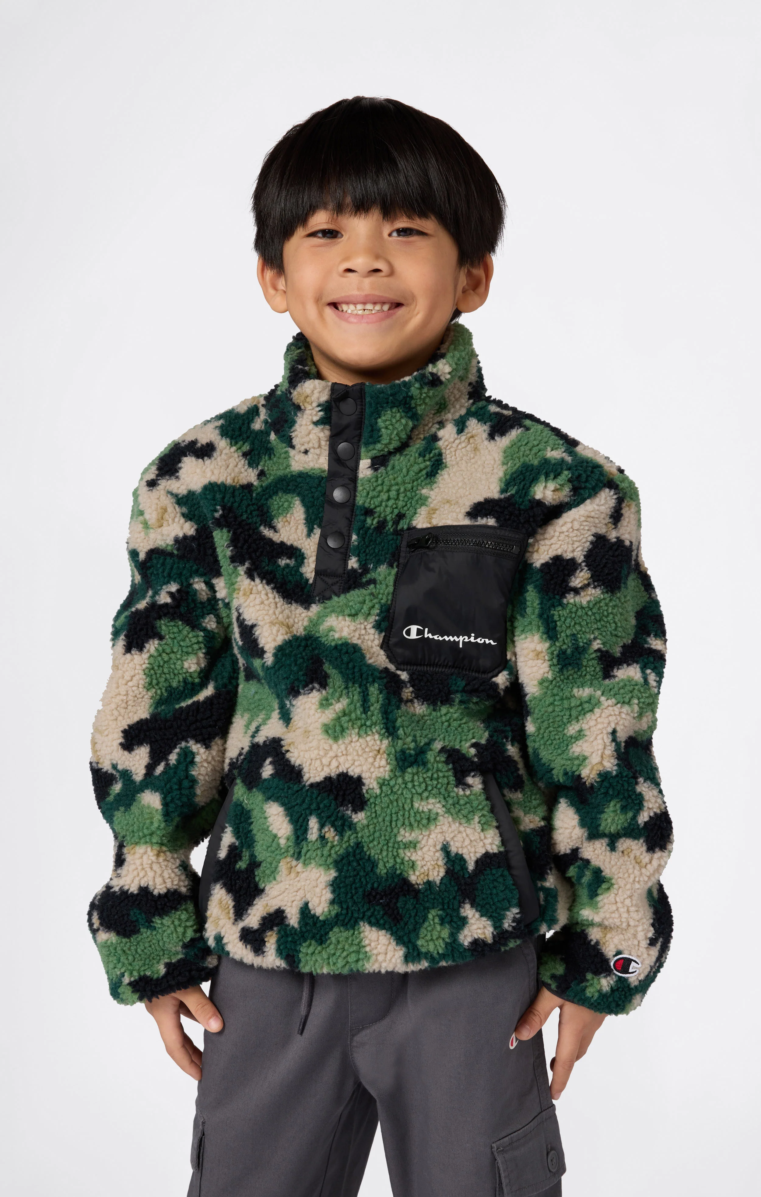 Boys’ Polar Teddy Half-Zip Printed Top - Image 3