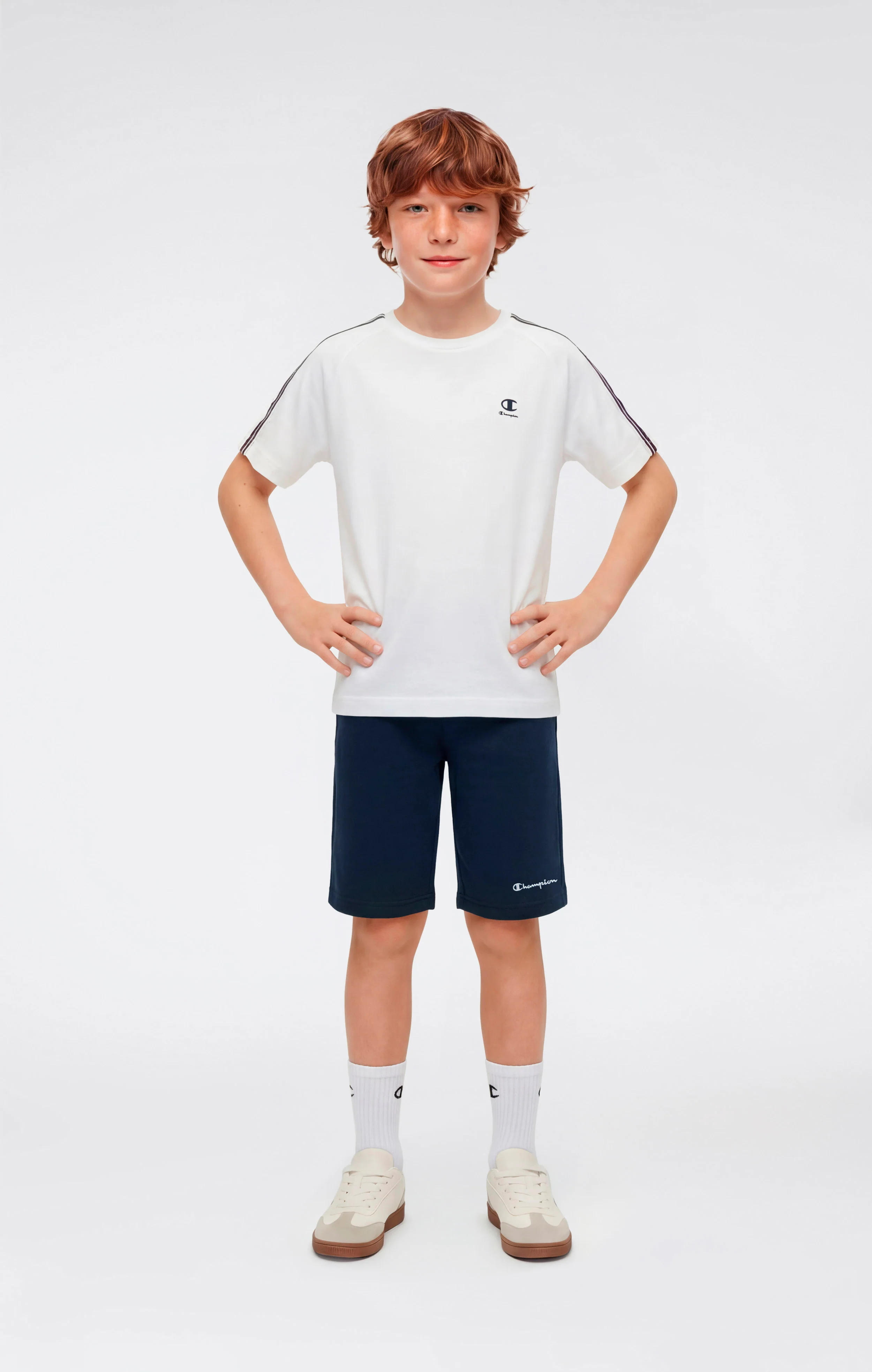 Boys’ Bermuda Shorts with Small Embroidered Logo Icons - Image 2