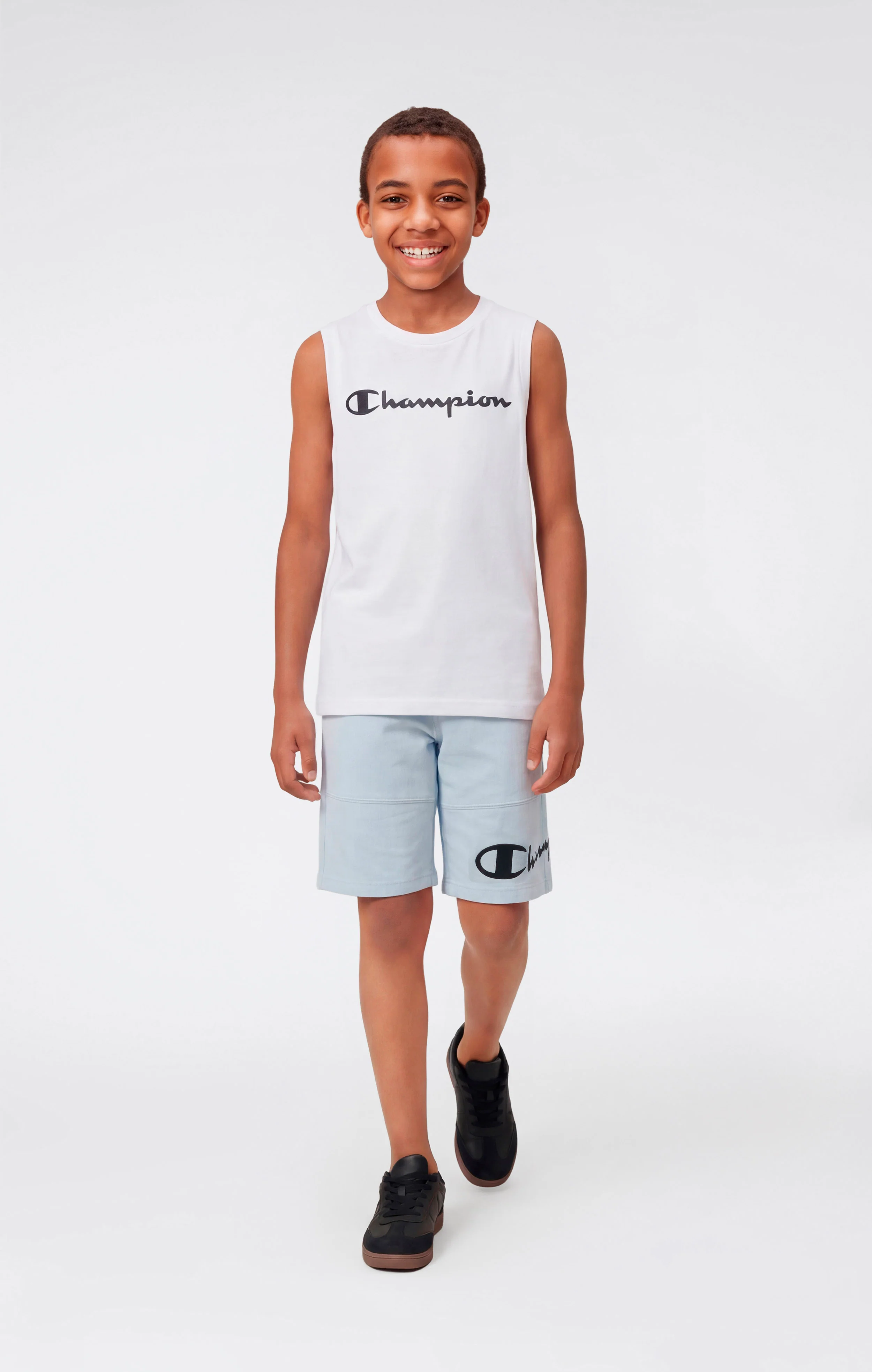 Boys’ Cotton Shorts with Maxi Printed Logo - Image 2