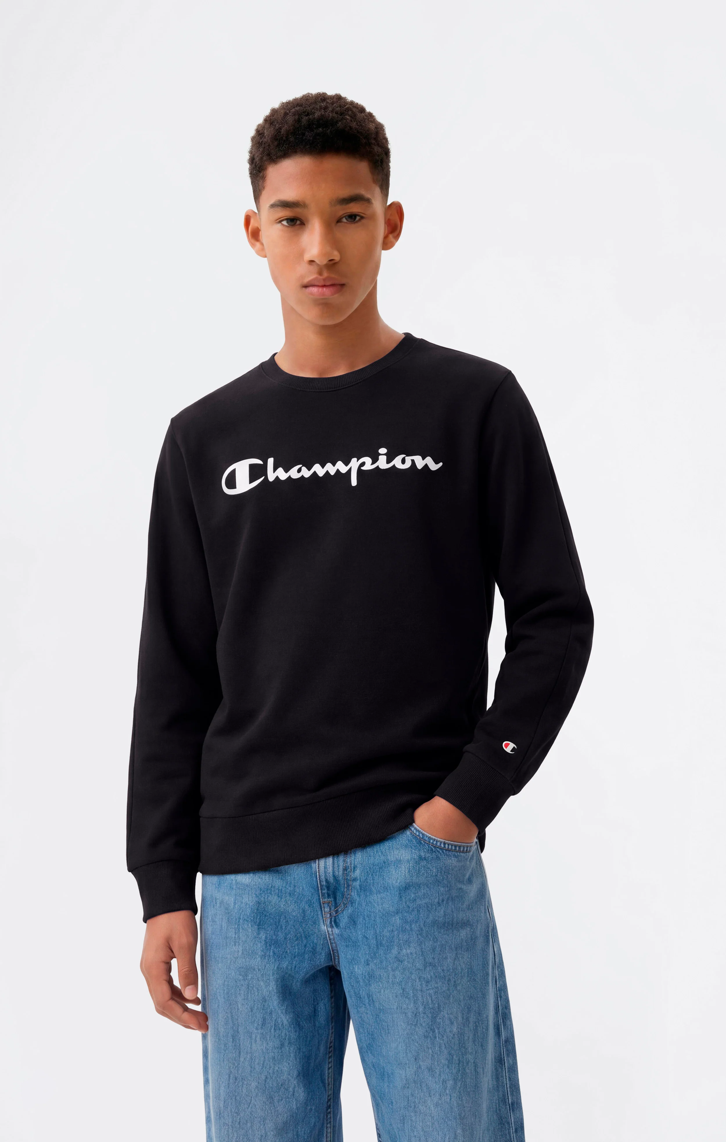 Boys' Fleece Crewneck Sweatshirt Script Logo