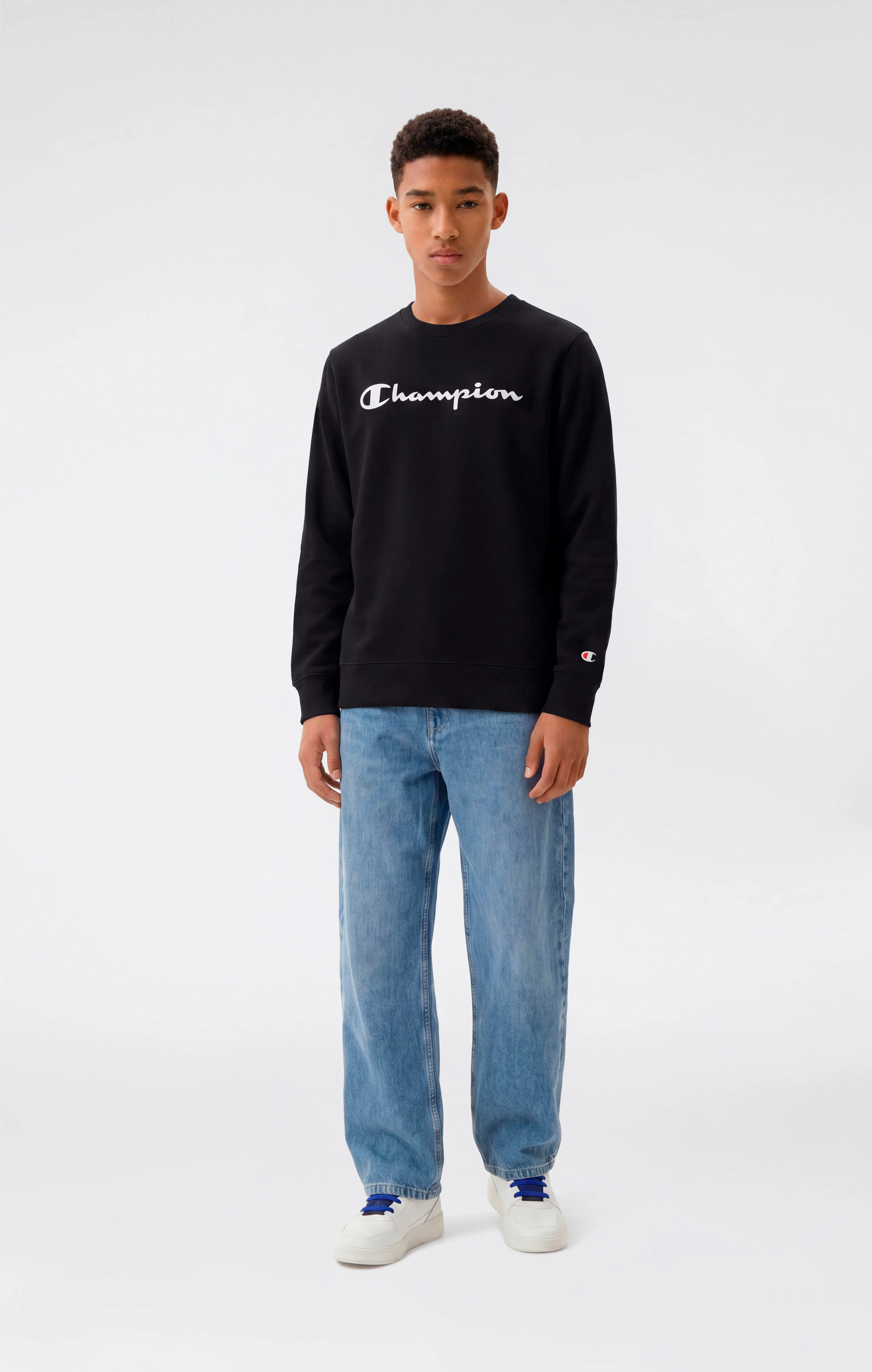 Boys' Fleece Crewneck Sweatshirt Script Logo - Image 2