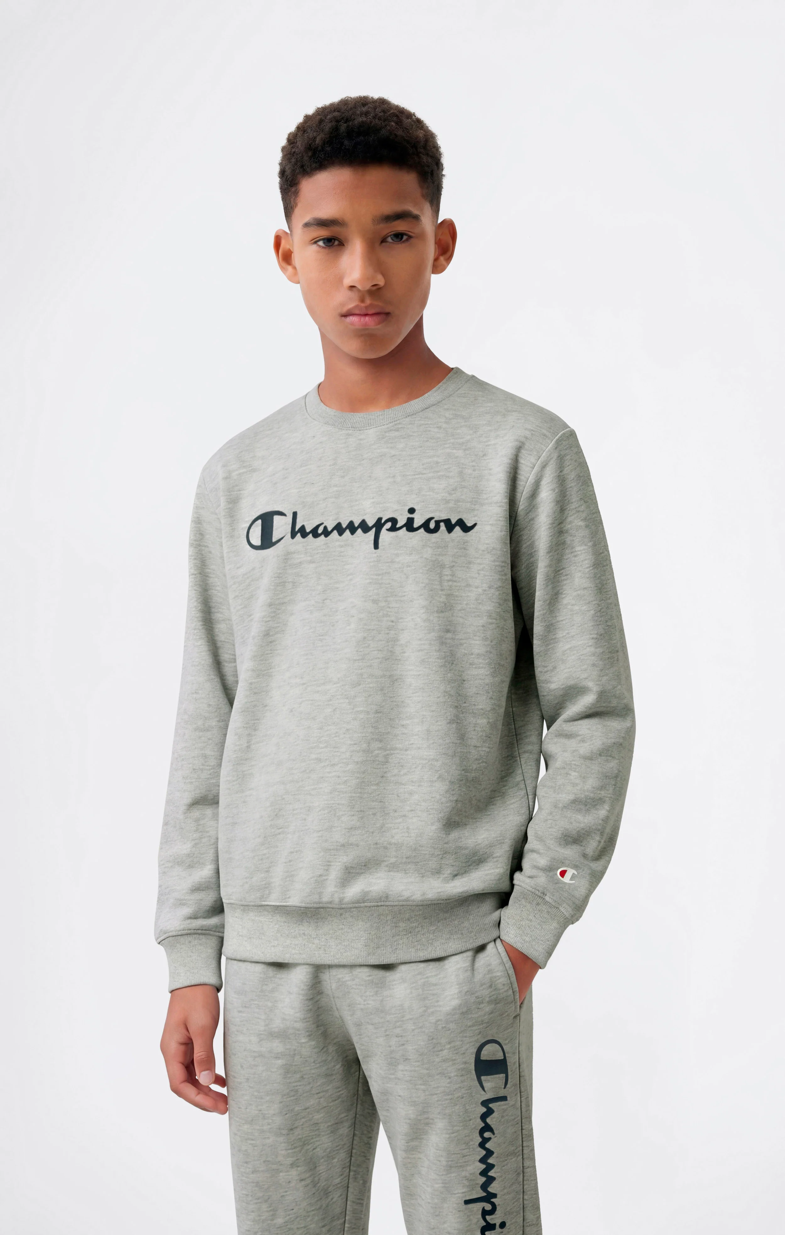 Boys' Fleece Crewneck Sweatshirt Script Logo