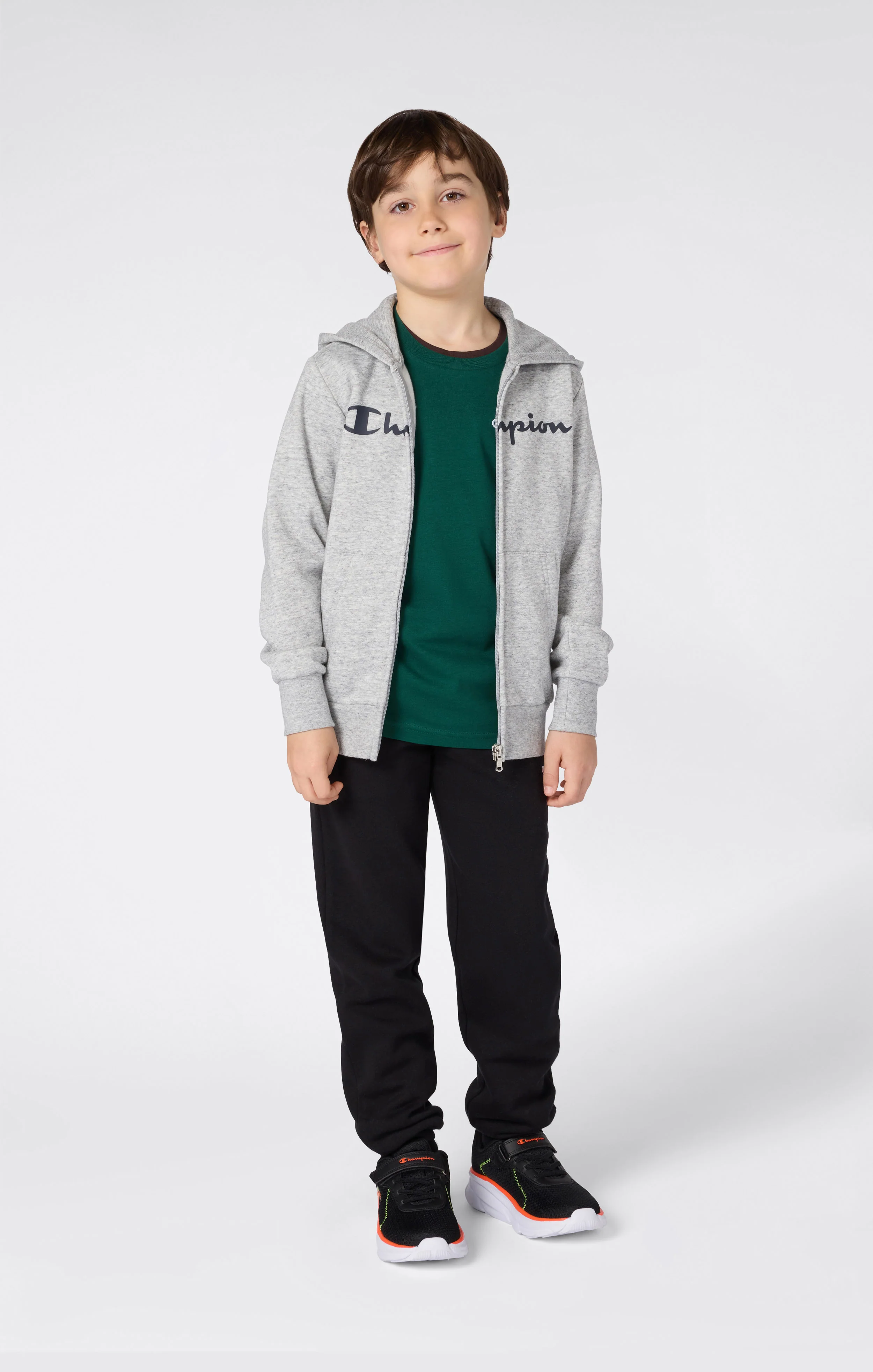 Boys' Fleece Full Zip Hoodie Script Logo - Image 2