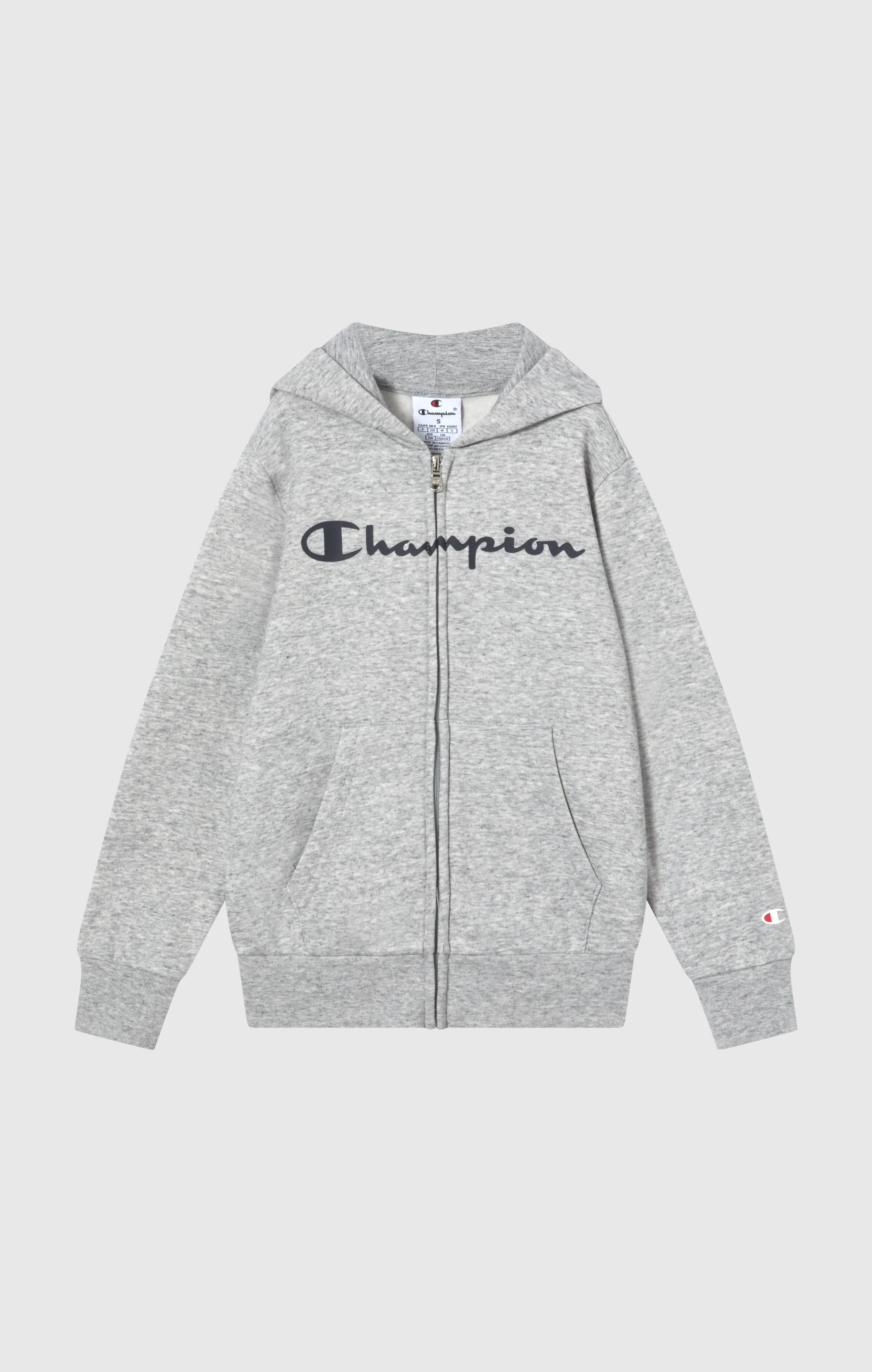 Boys' Fleece Full Zip Hoodie Script Logo - Image 4