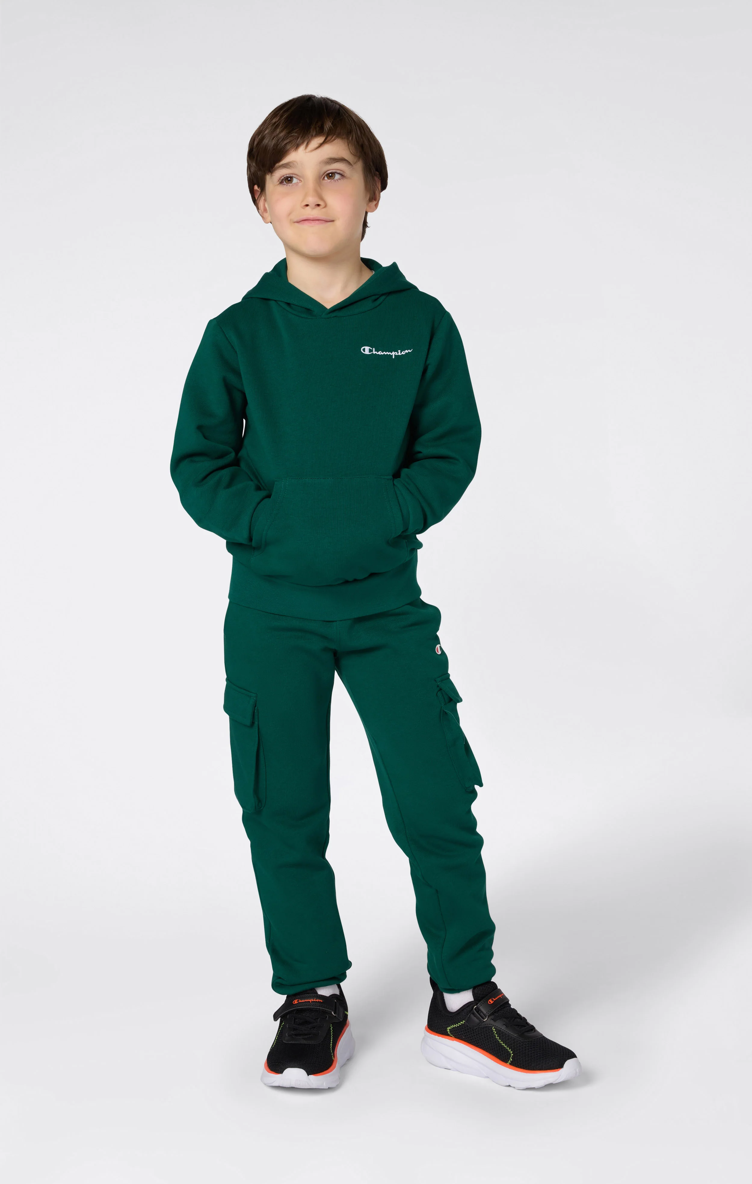 Boys’ Fleece Hoodie with Small Embroidered Logo Icons - Image 2