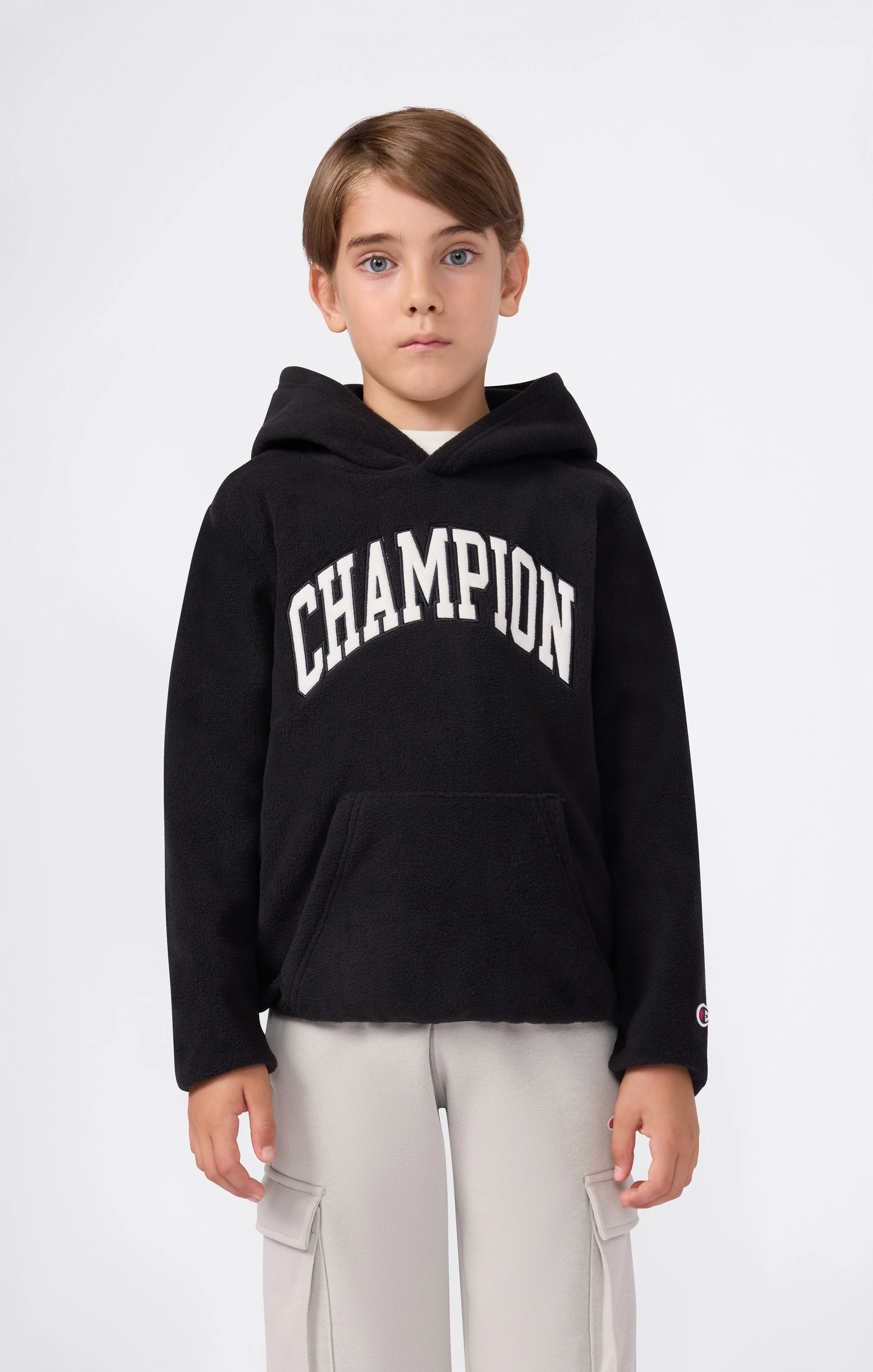 Boys' Fleece Polar Hoodie Script Logo - Image 3