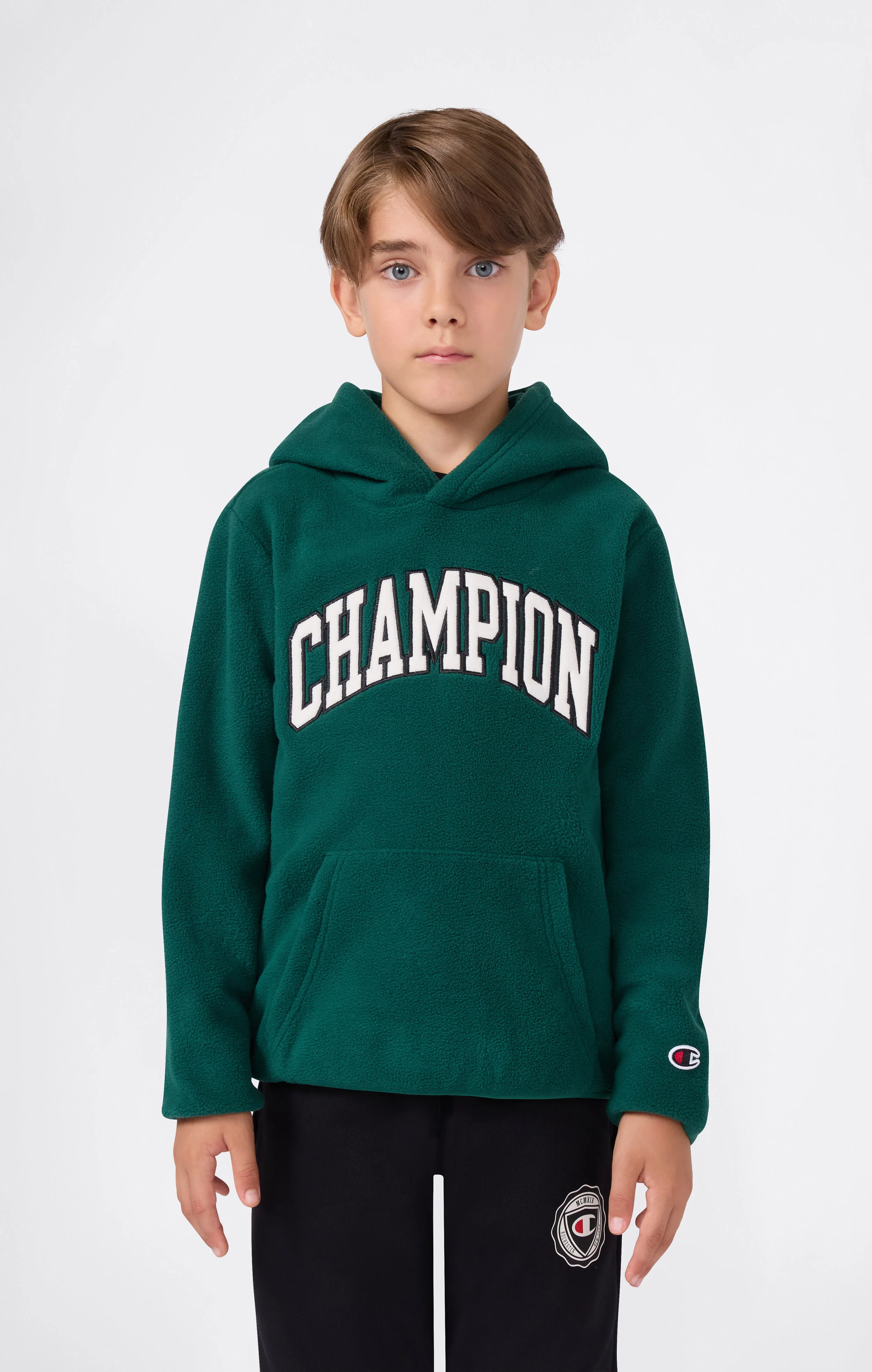 Boys' Fleece Polar Hoodie Script Logo - Image 3