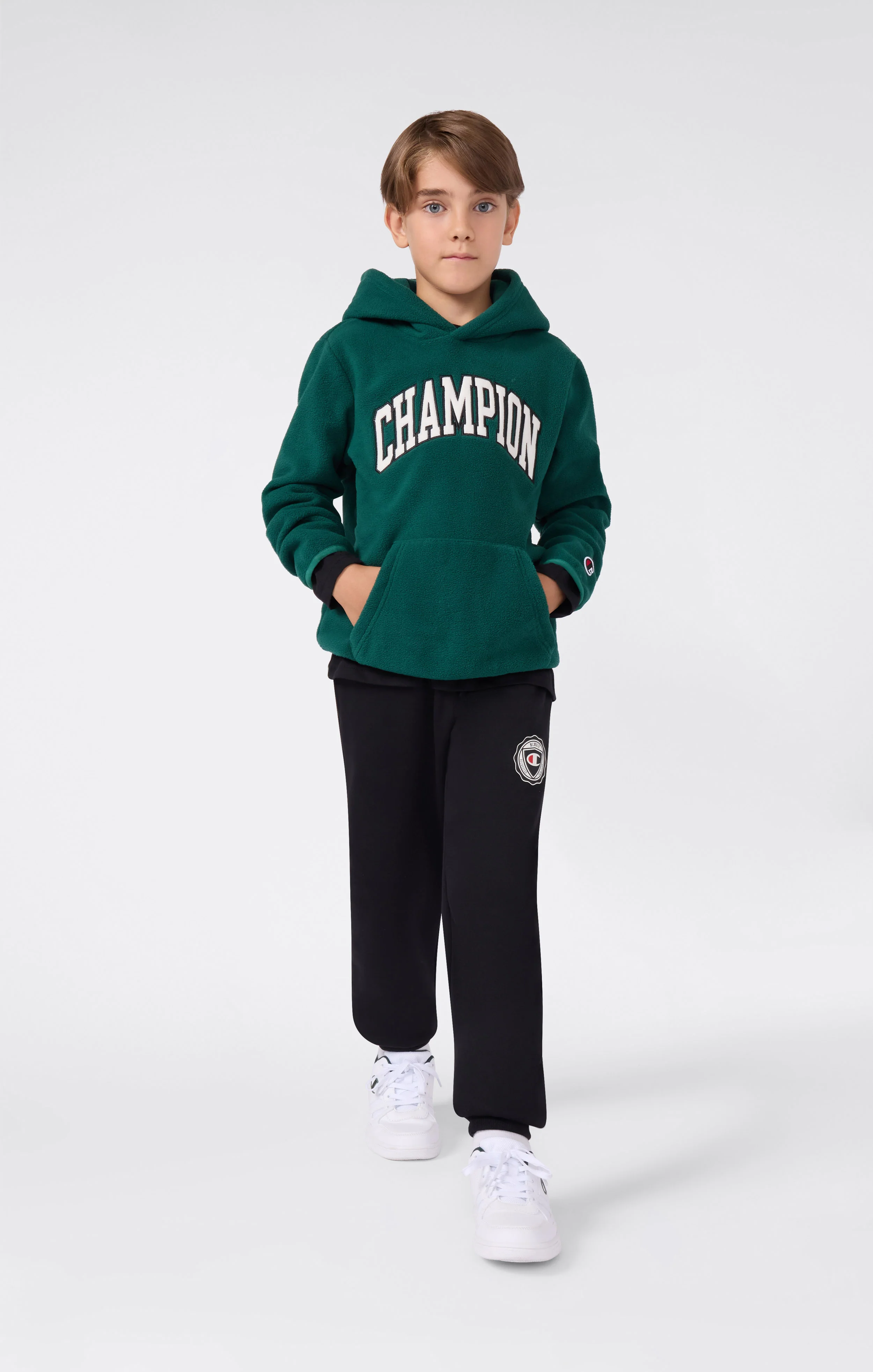 Boys' Fleece Polar Hoodie Script Logo - Image 5