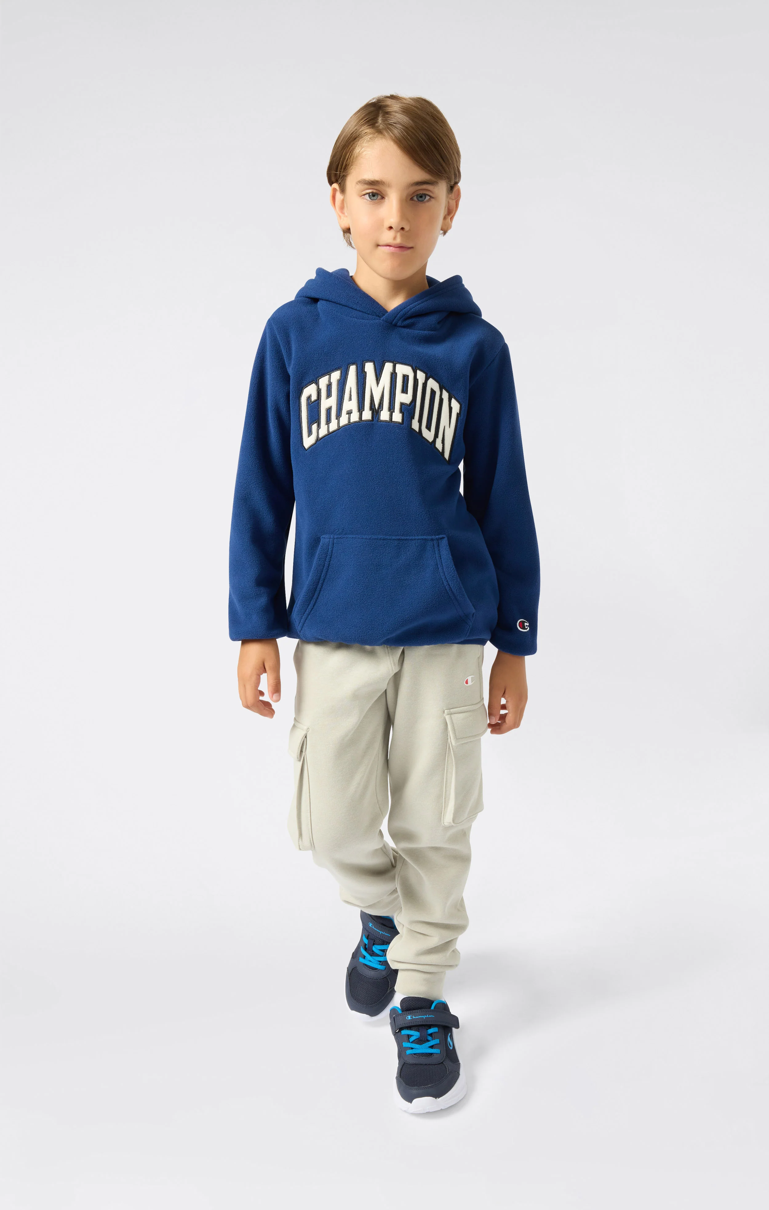 Boys' Fleece Polar Hoodie Script Logo - Image 5