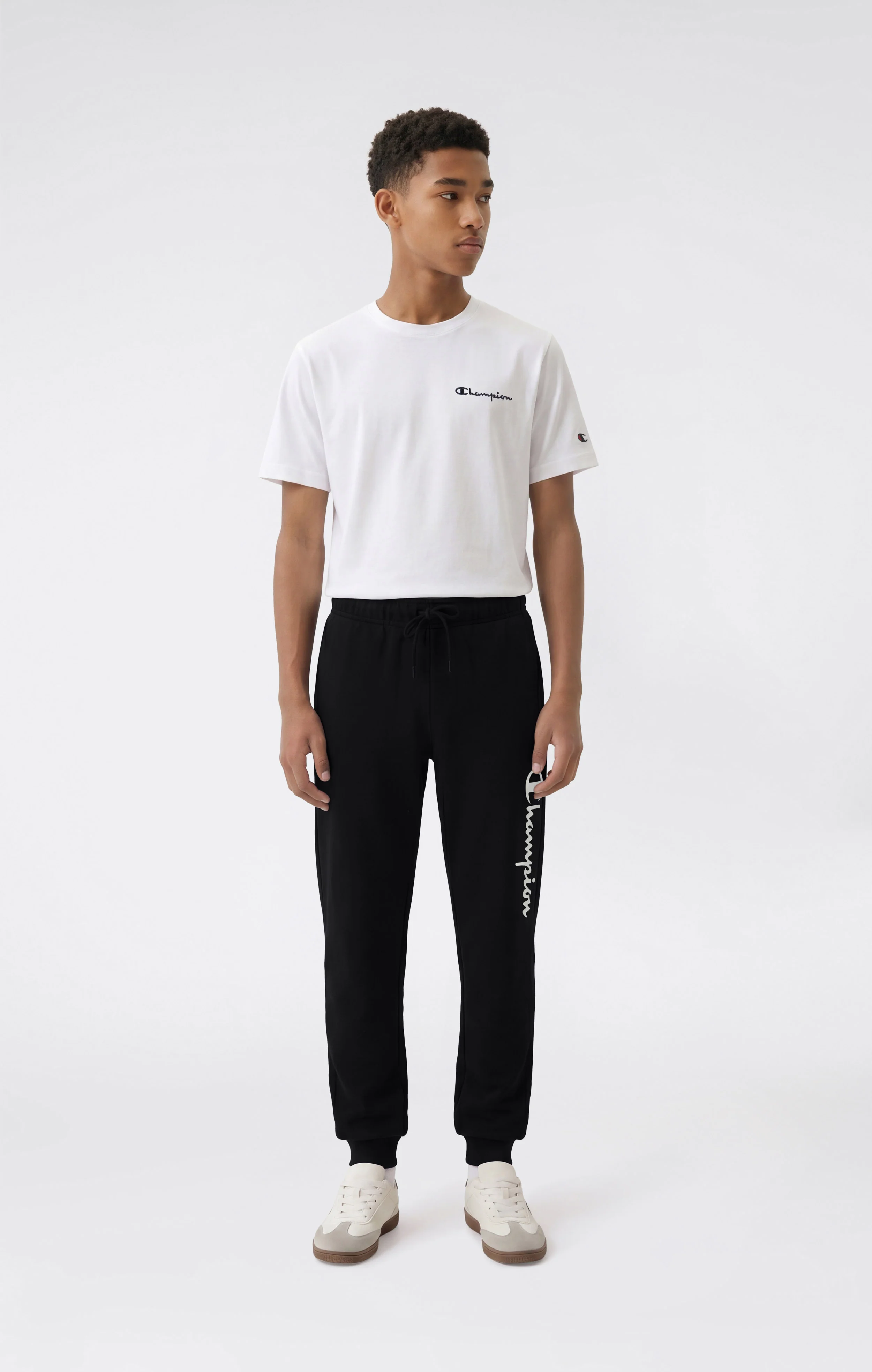 Boys' Fleece Rib Cuff Jogger Pants Script Logo - Image 2