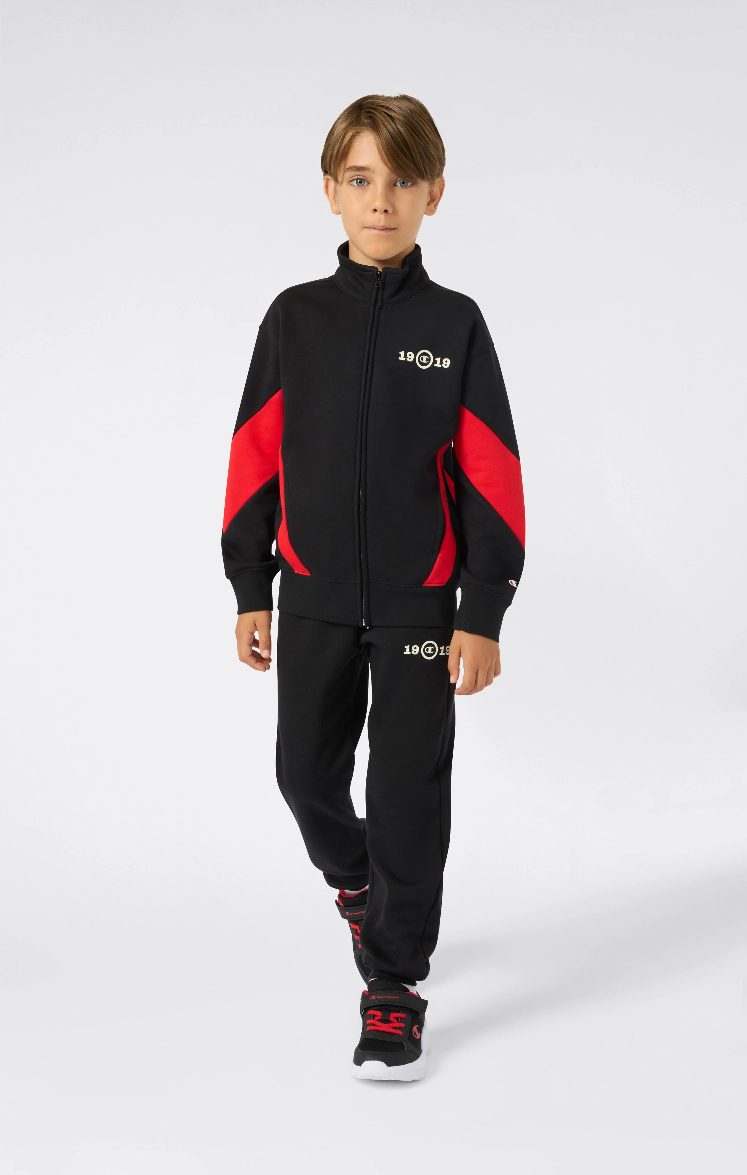 Boys’ Fleece Sweatsuit with Color Block Inserts - Image 2