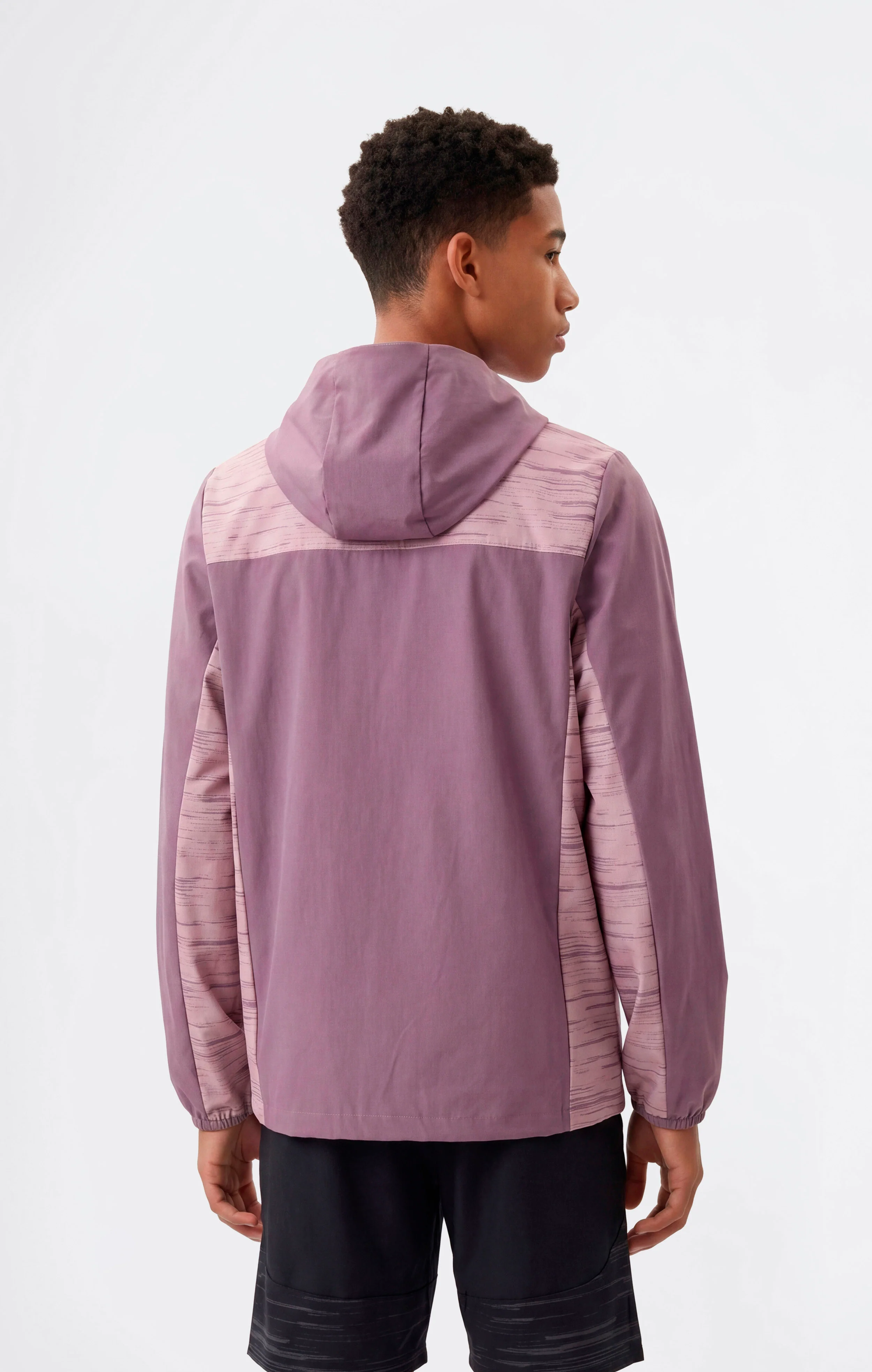 Boys’ Hooded Full Zip Jacket In Stretch Nylon - Image 3