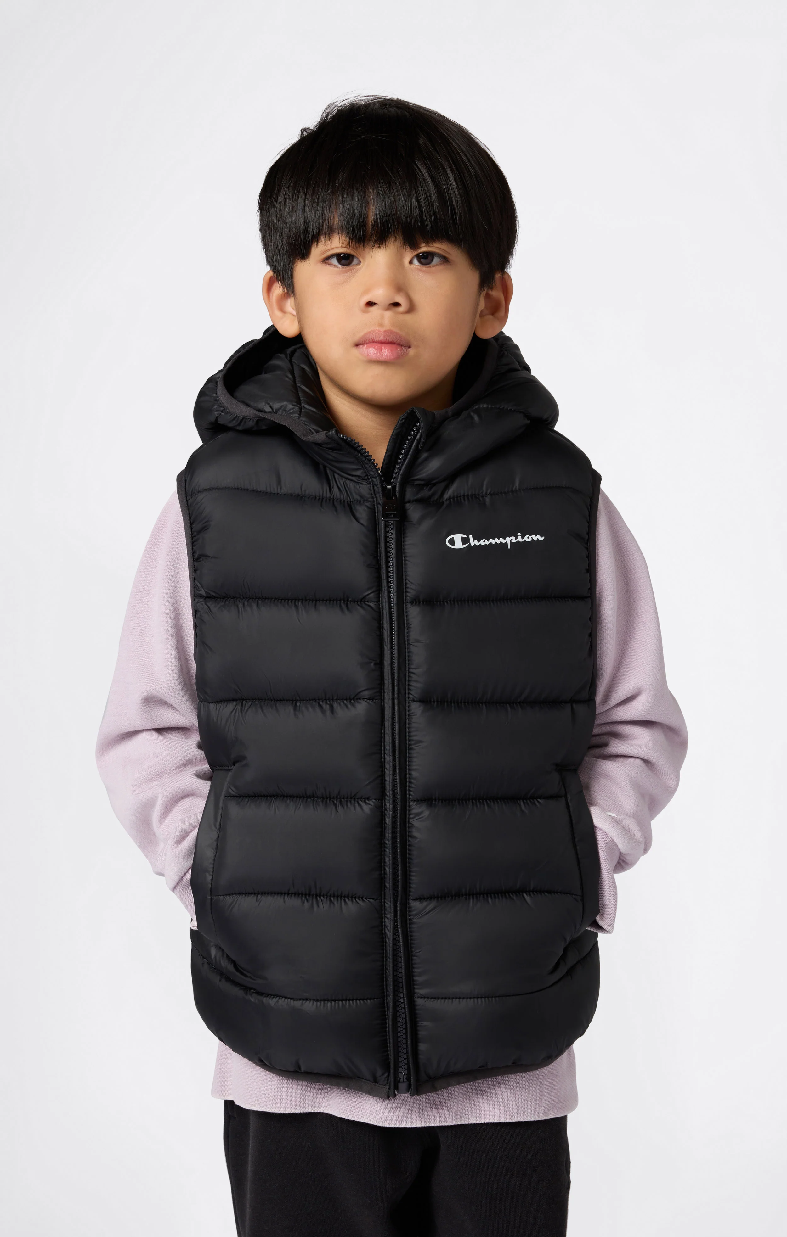 Padded Hooded Vest with Full Zip for Kids - Image 3
