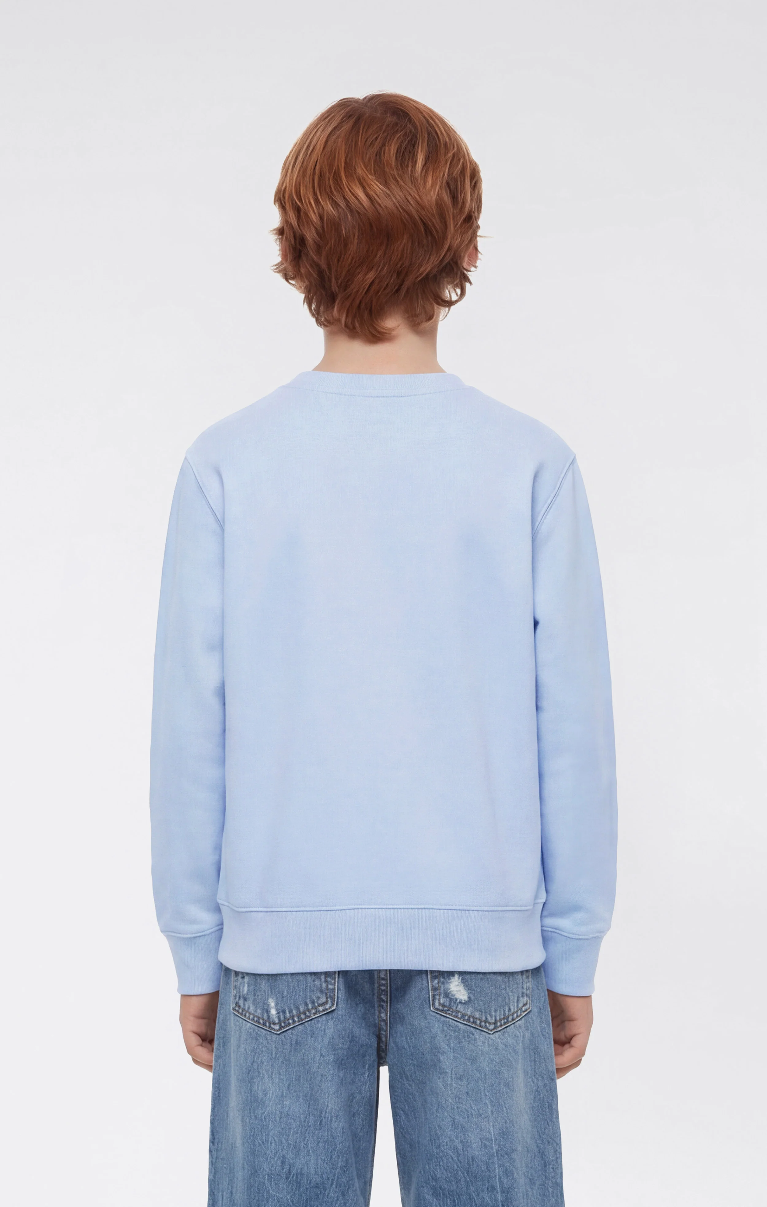 Boys’ Lightweight Crewneck Sweatshirt with Maxi Printed Logo - Image 3