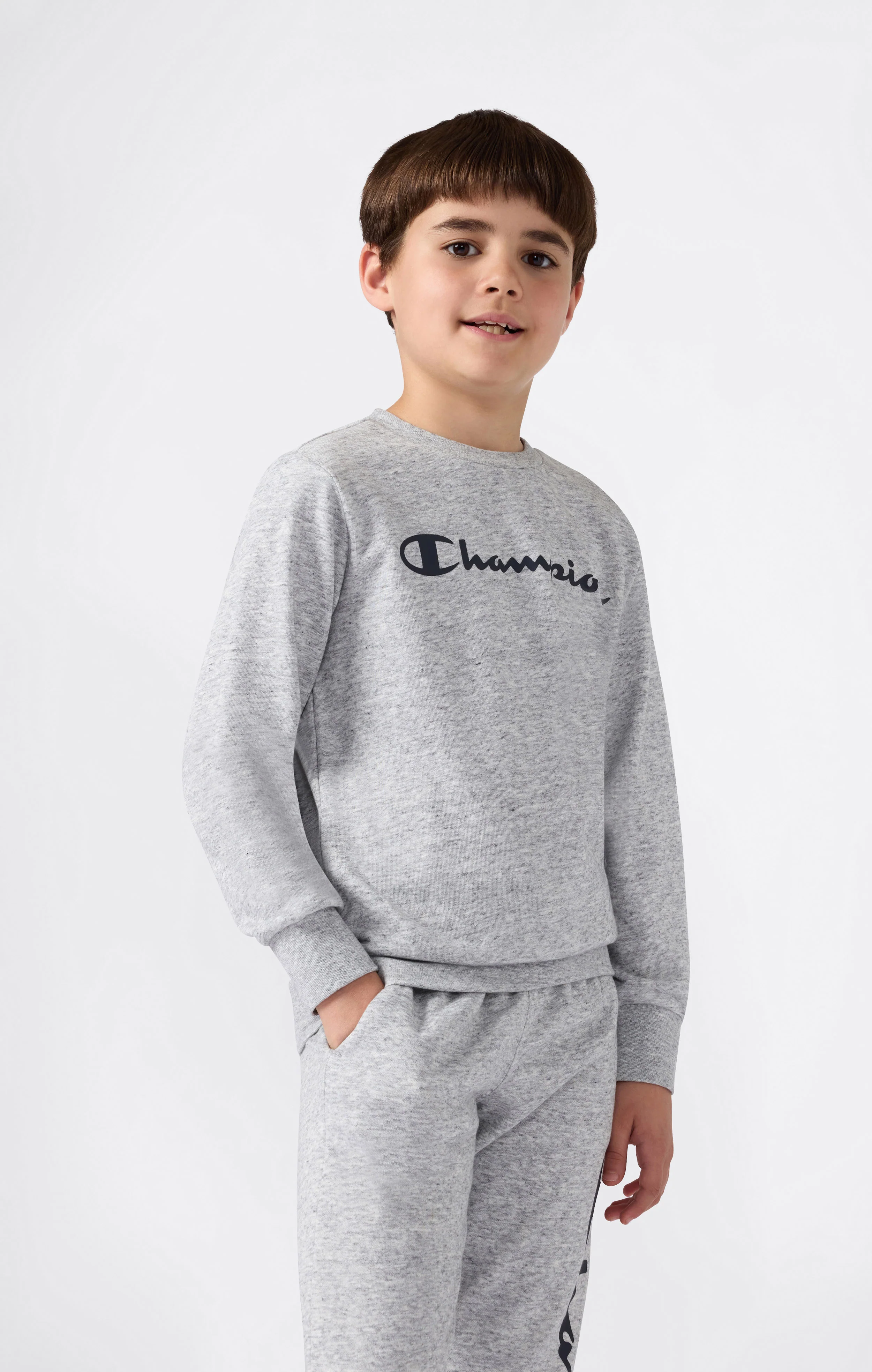 Boys’ Lightweight Crewneck Sweatshirt with Maxi Printed Logo - Image 2