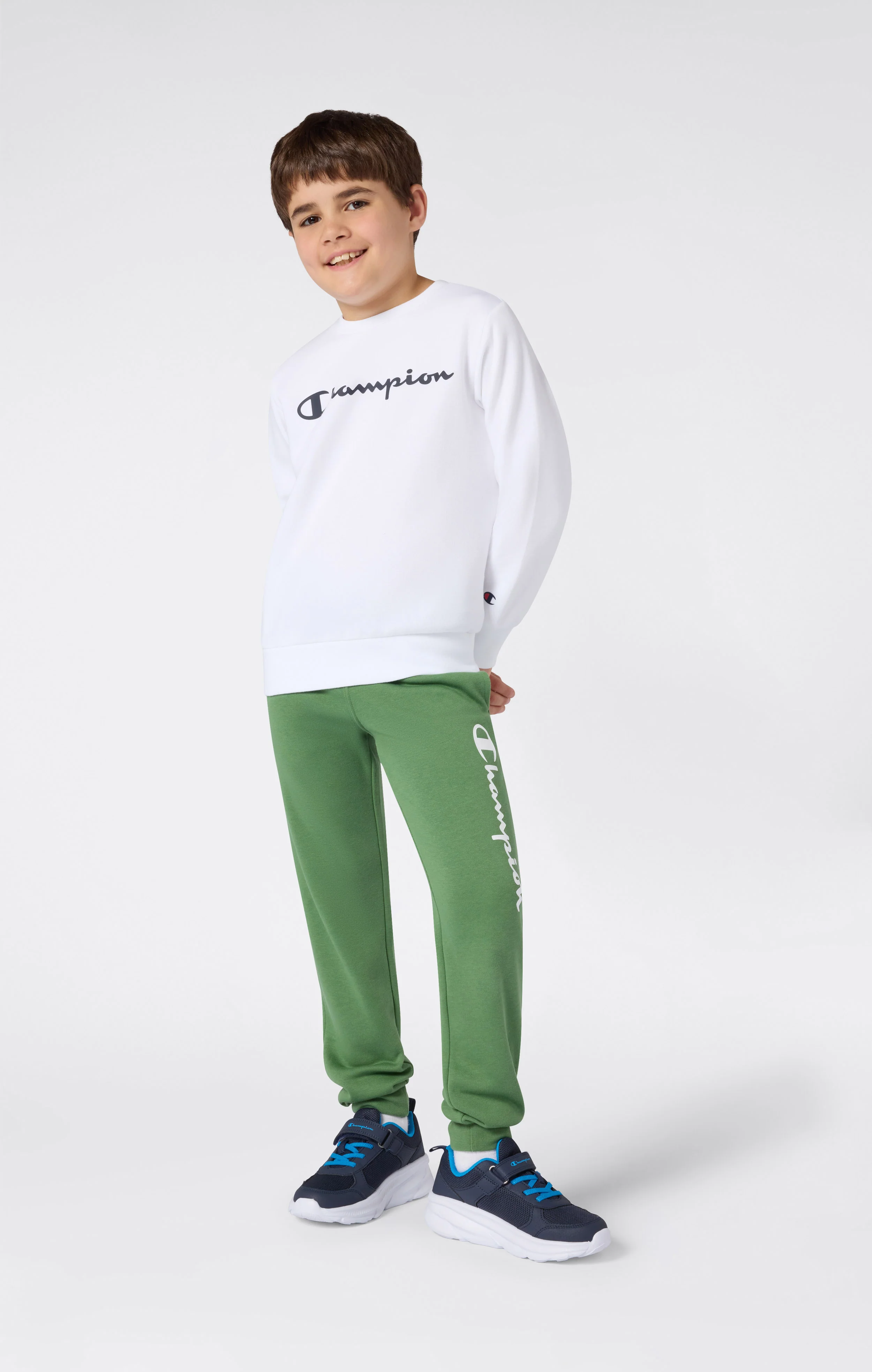 Boys’ Lightweight Crewneck Sweatshirt with Maxi Printed Logo - Image 3