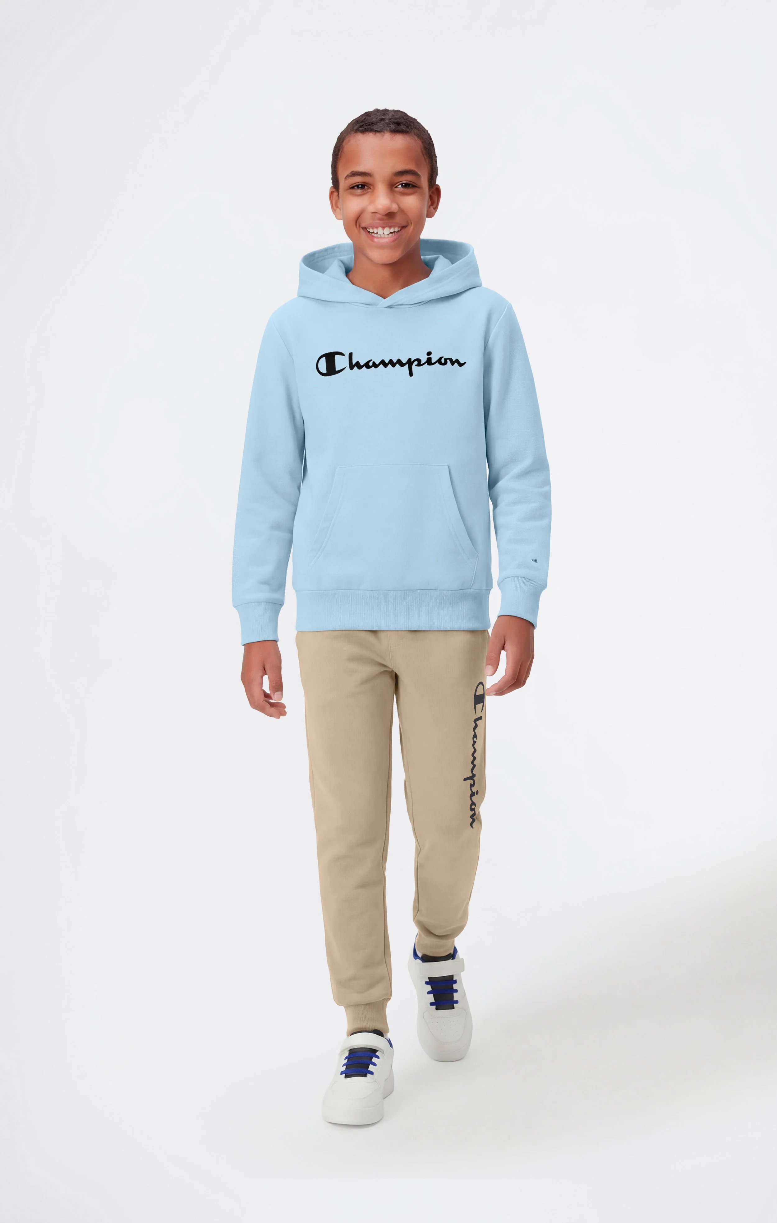 Boys’ Lightweight Hooded Sweatshirt with Maxi Printed Logo - Image 2