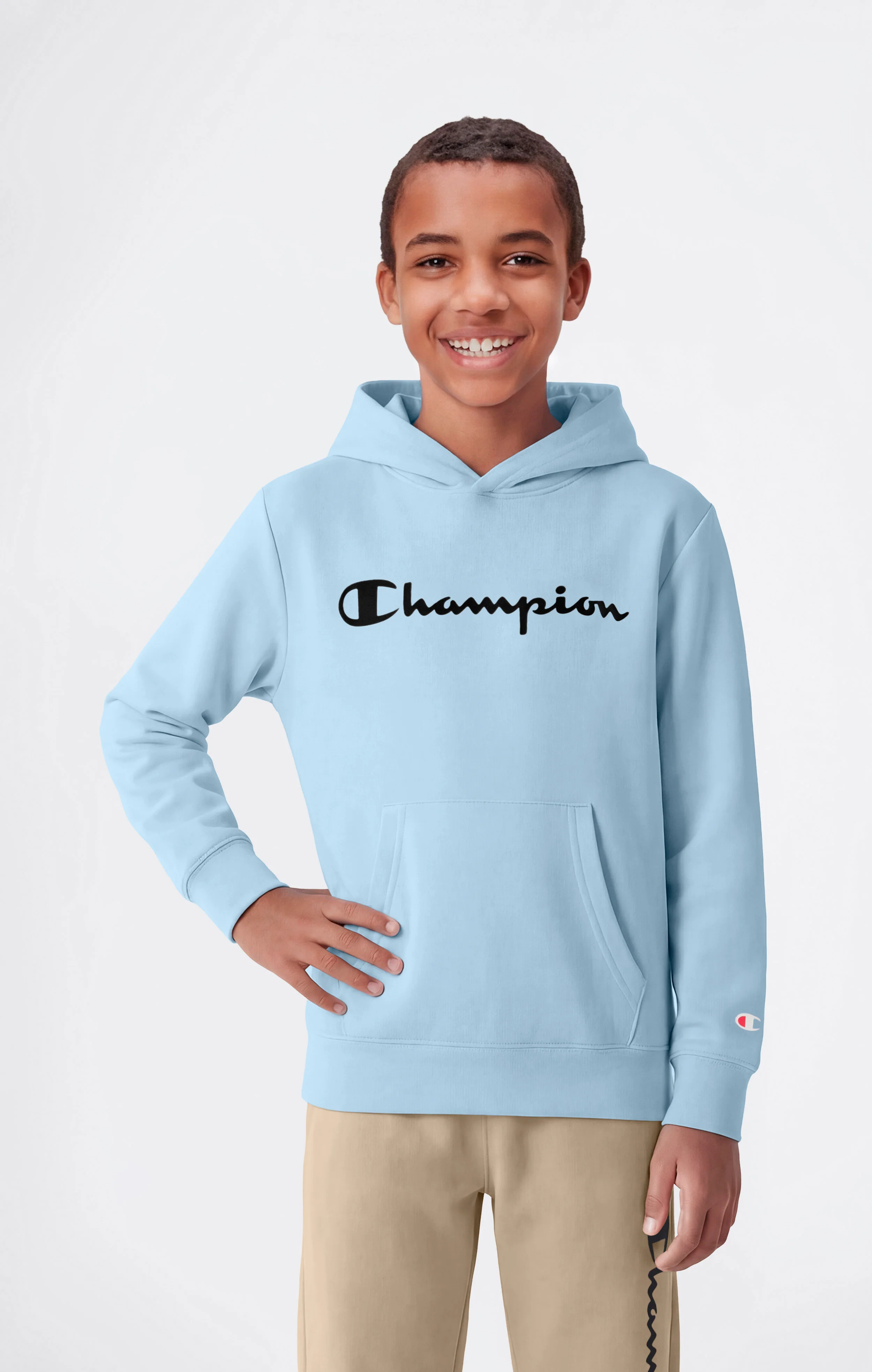 Boys’ Lightweight Hooded Sweatshirt with Maxi Printed Logo - Image 4