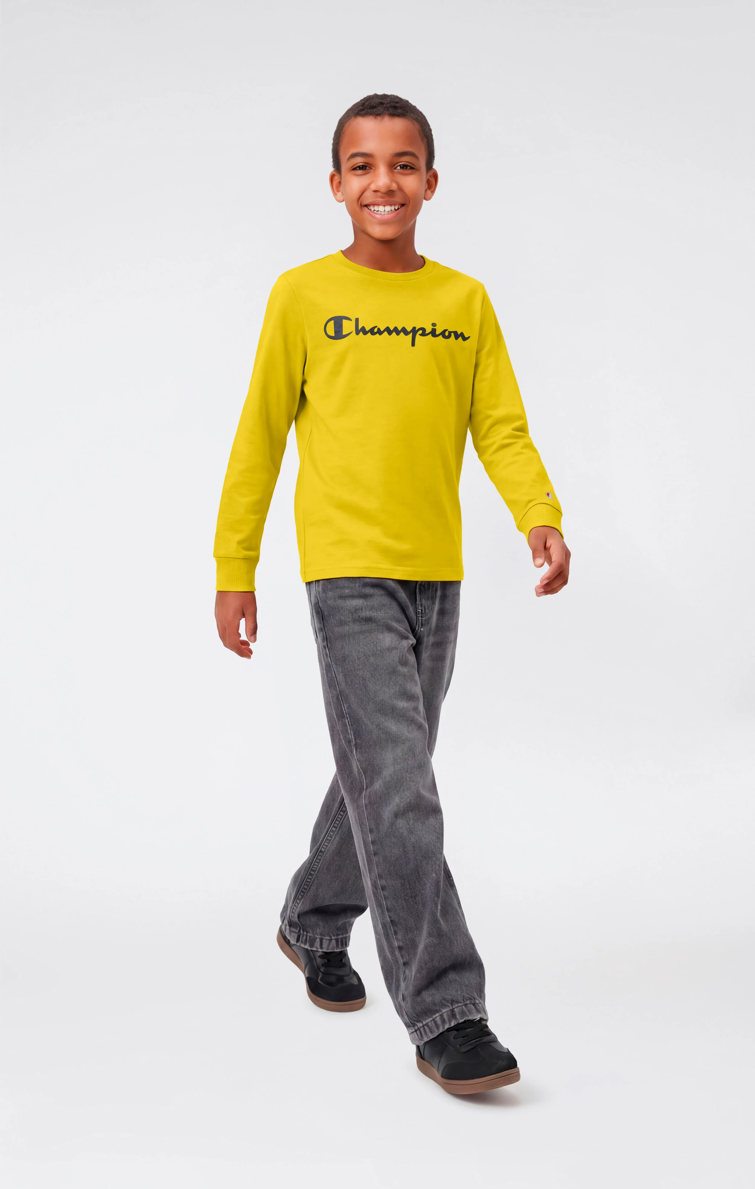 Boys' Long Sleeve T-Shirt Script Logo