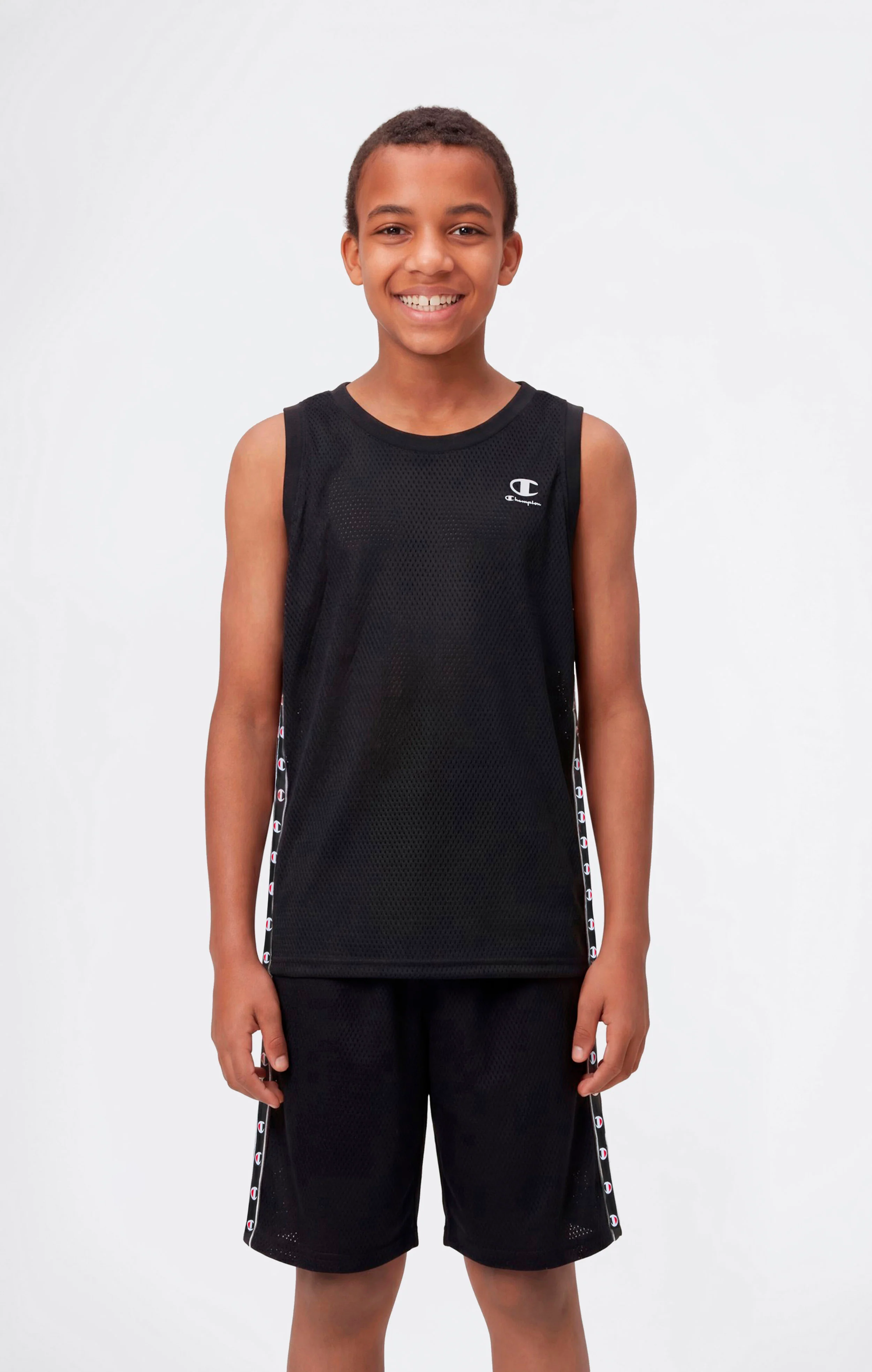 Boys’ Mesh Tank with Tape Logo