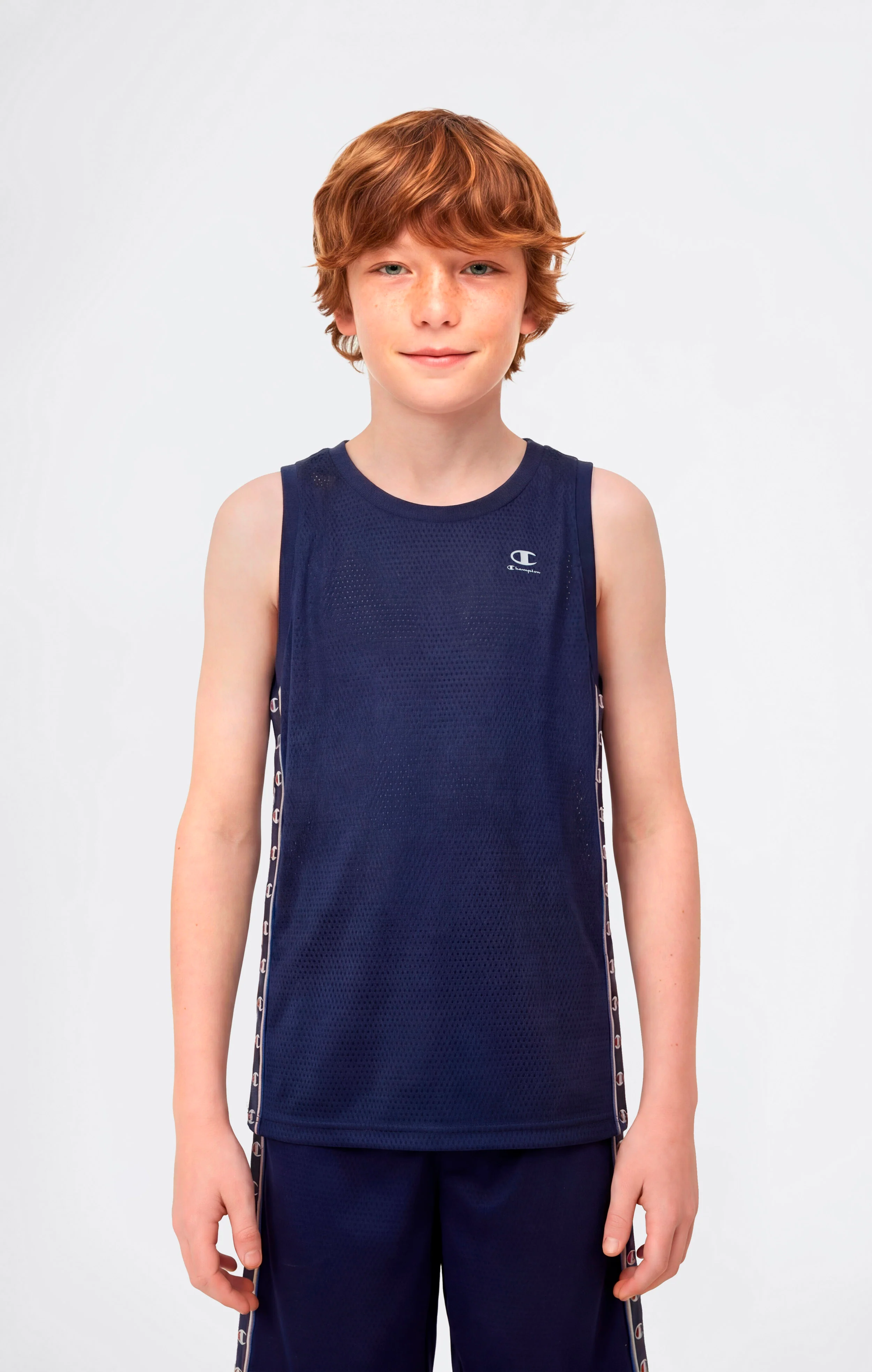 Boys’ Mesh Tank with Tape Logo