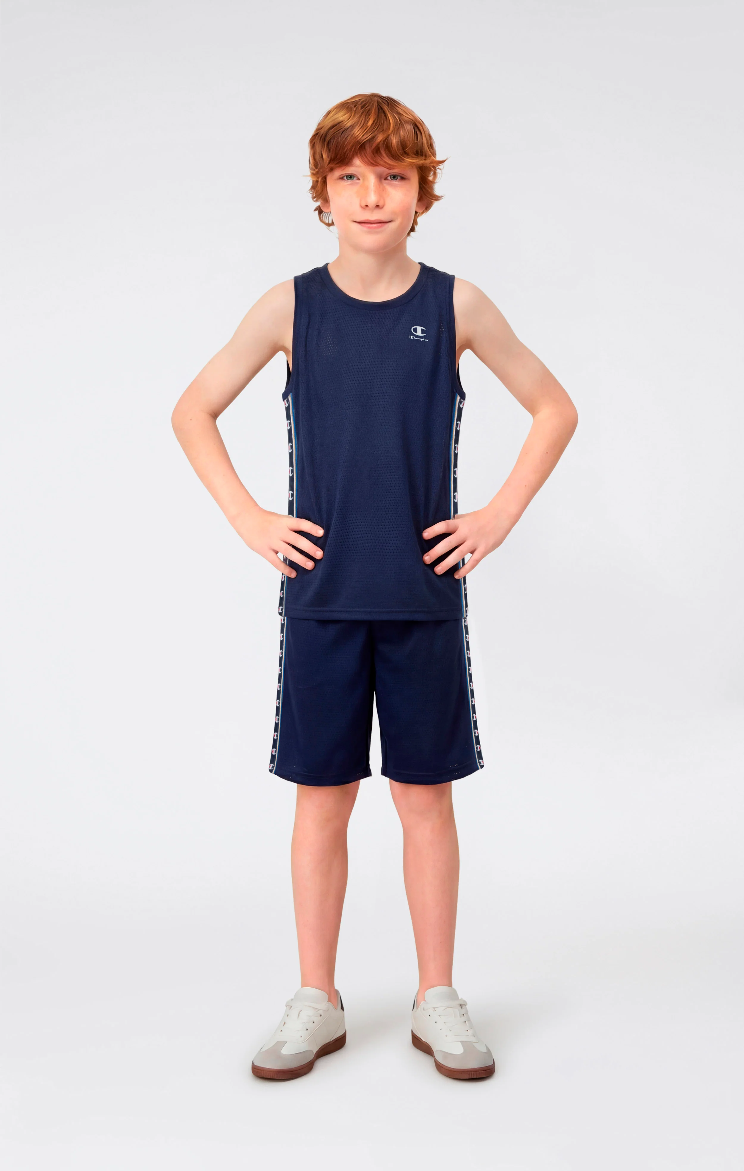 Boys’ Mesh Tank with Tape Logo - Image 2