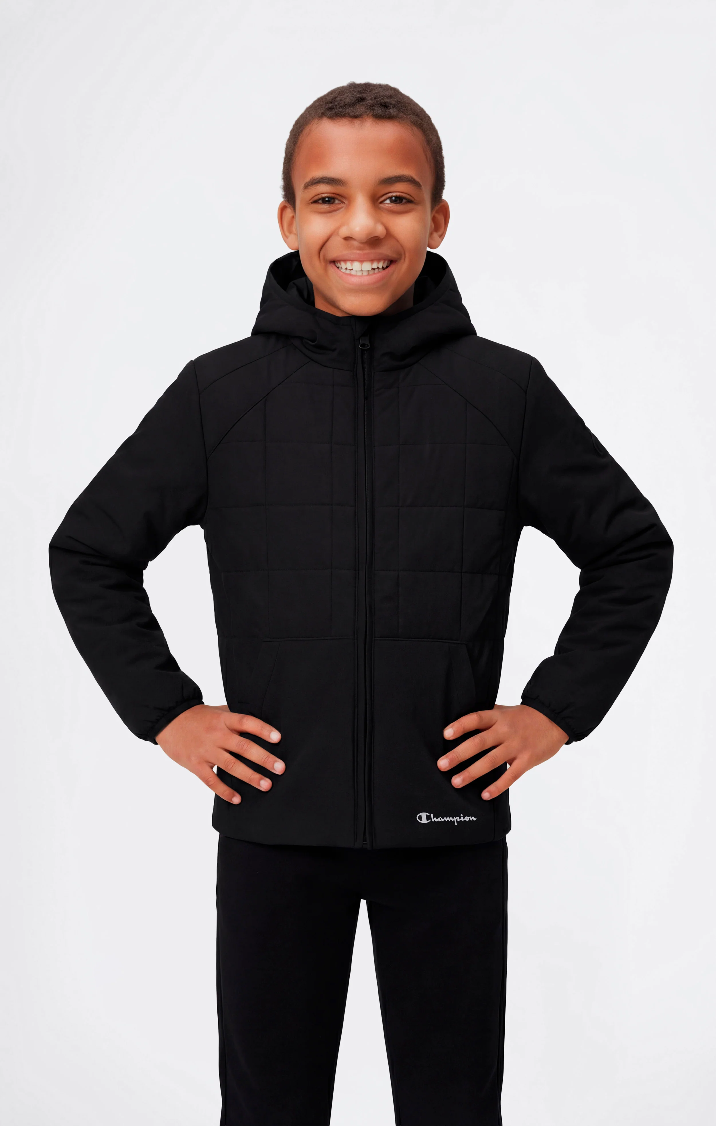 Boys’ Padded Full Zip Hooded Jacket - Image 2