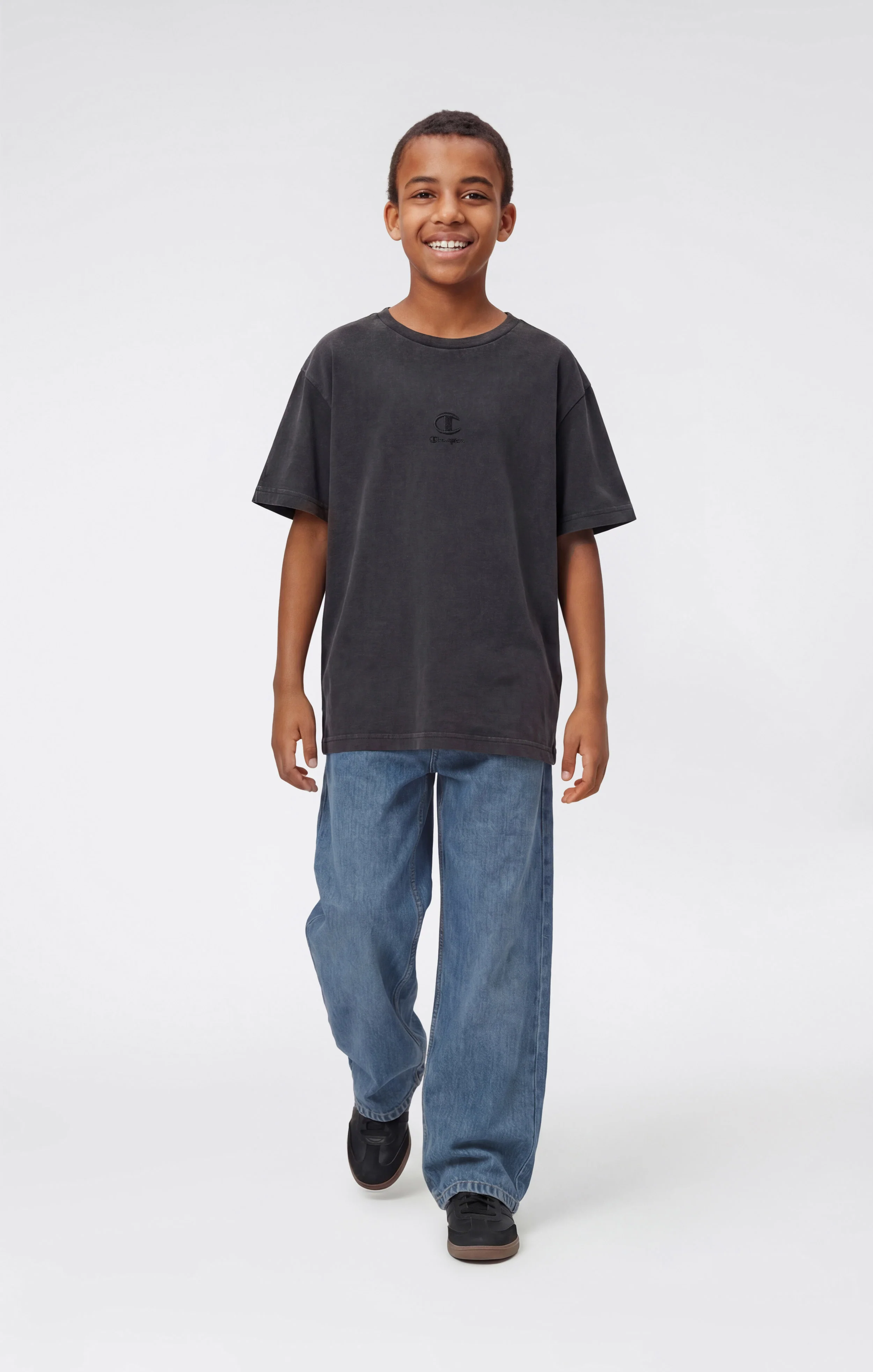 Boys’ Washed Effect Crewneck T-Shirt Icons - Image 2