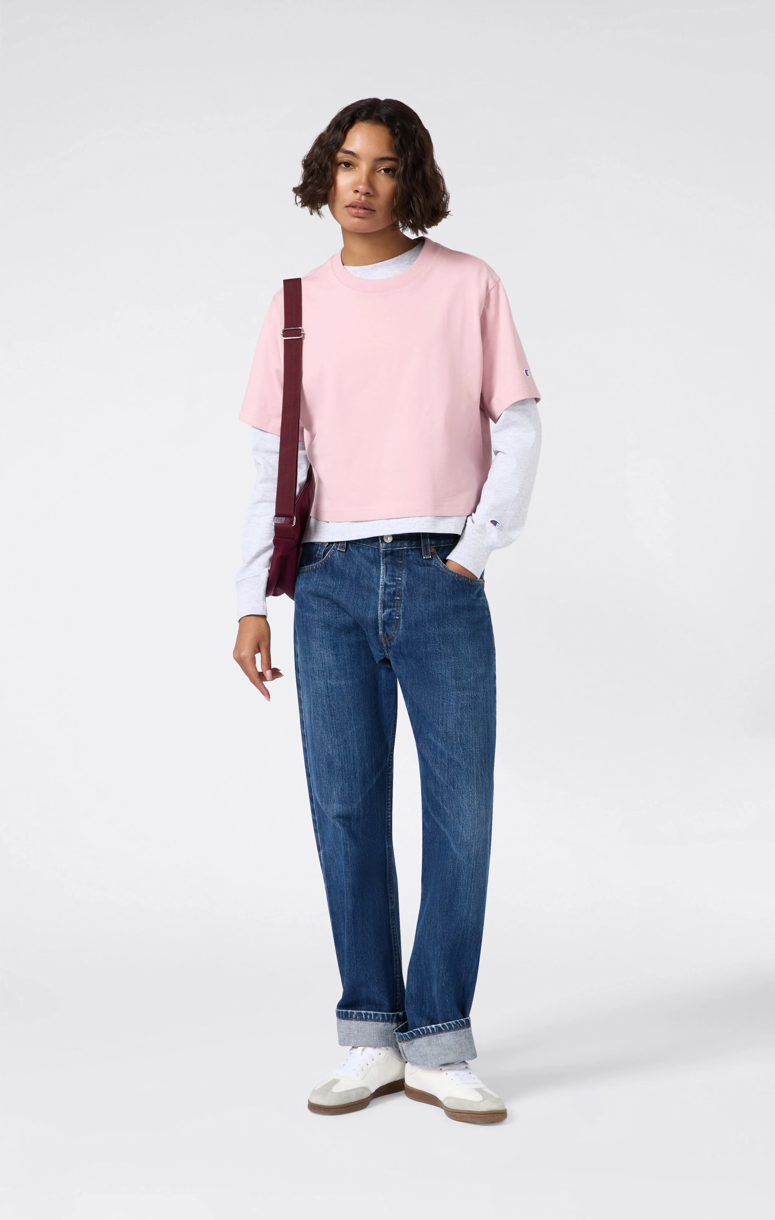 Cropped Women's T-Shirt in Heavy Cotton Jersey - Image 2