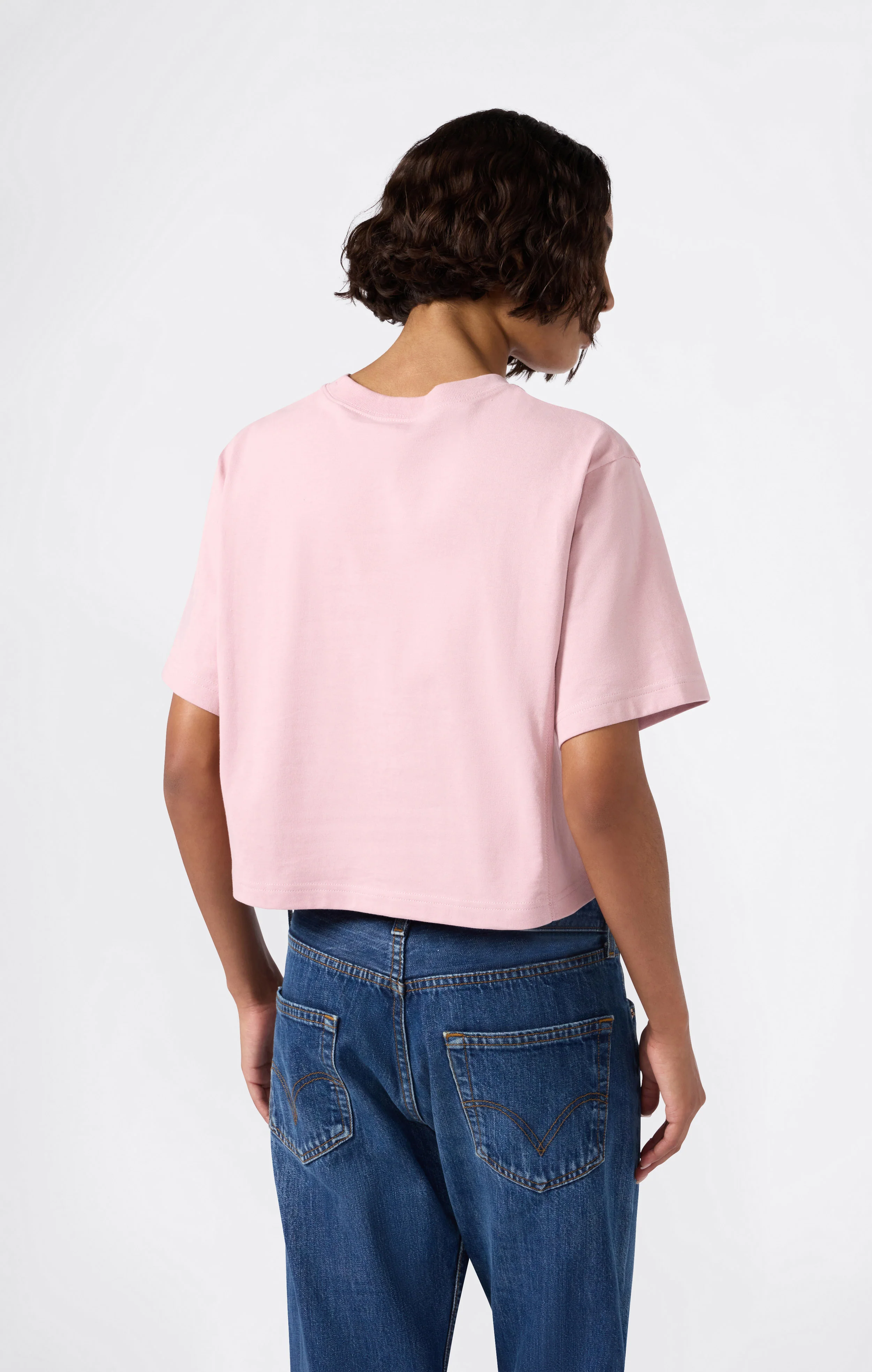 Cropped Women's T-Shirt in Heavy Cotton Jersey - Image 4
