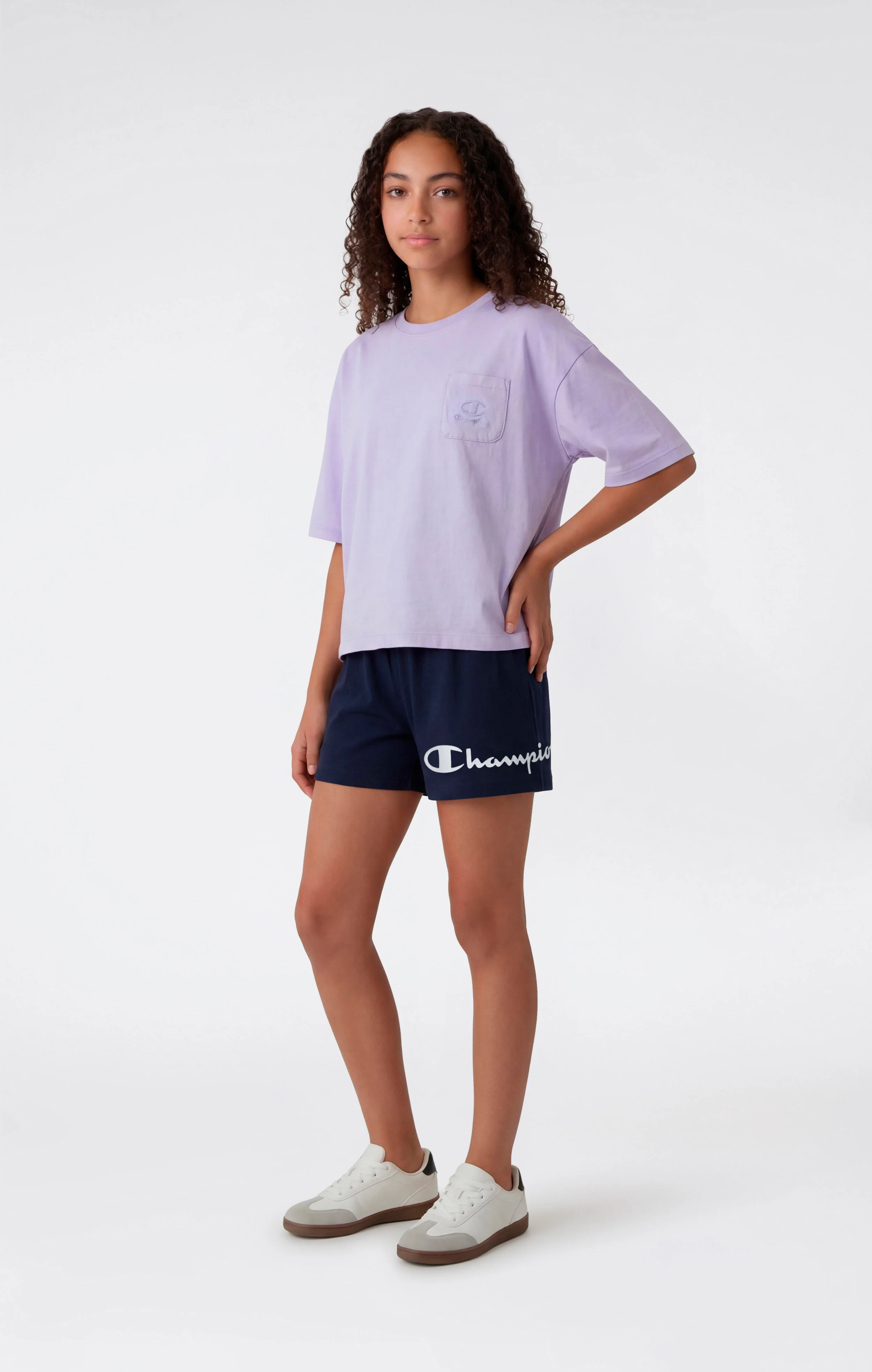 Girls’ Cotton Shorts with Maxi Logo - Image 2