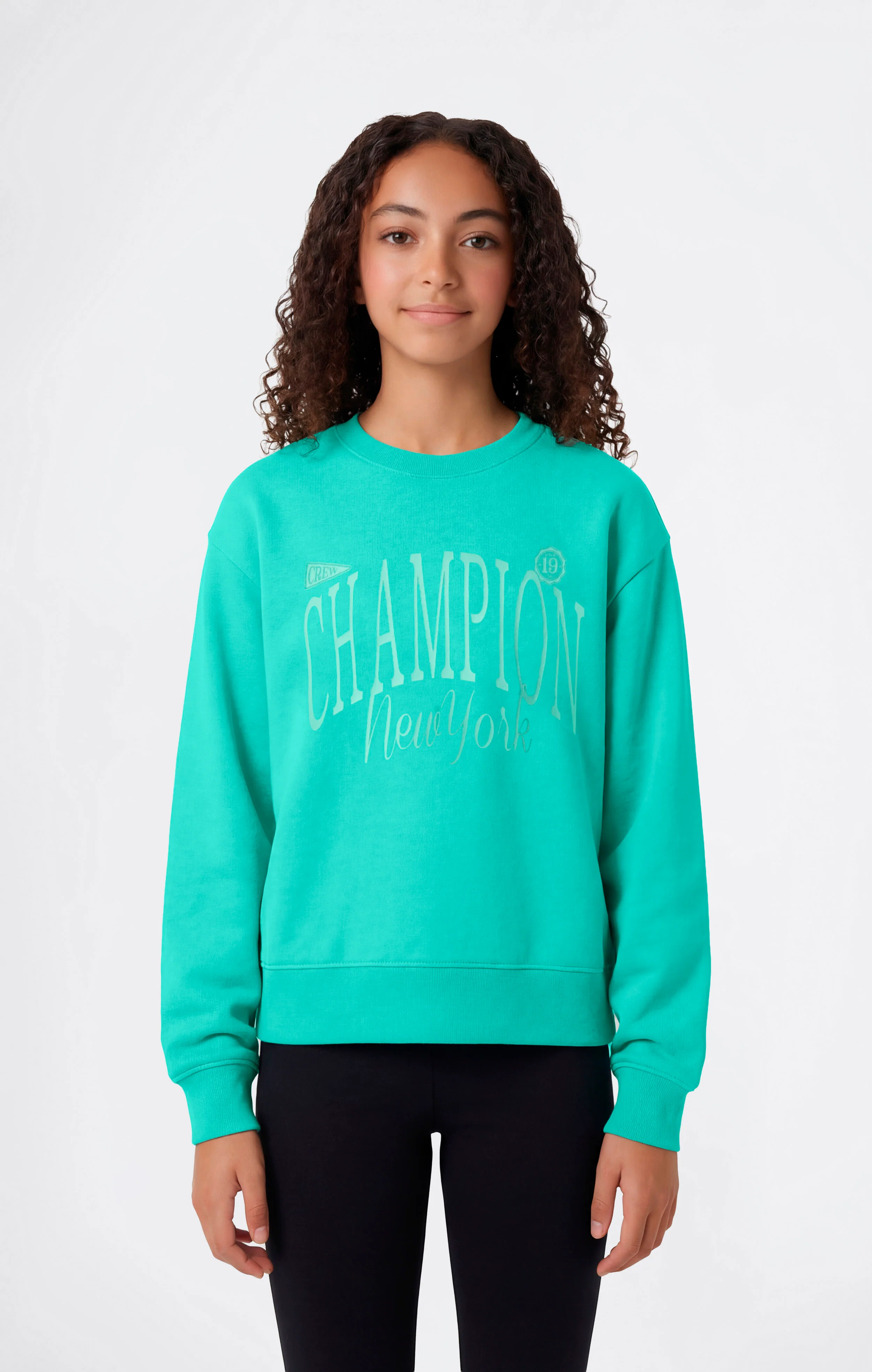 Girls’ Crewneck Sweatshirt and Pants Tracksuit with Graphic - Image 2