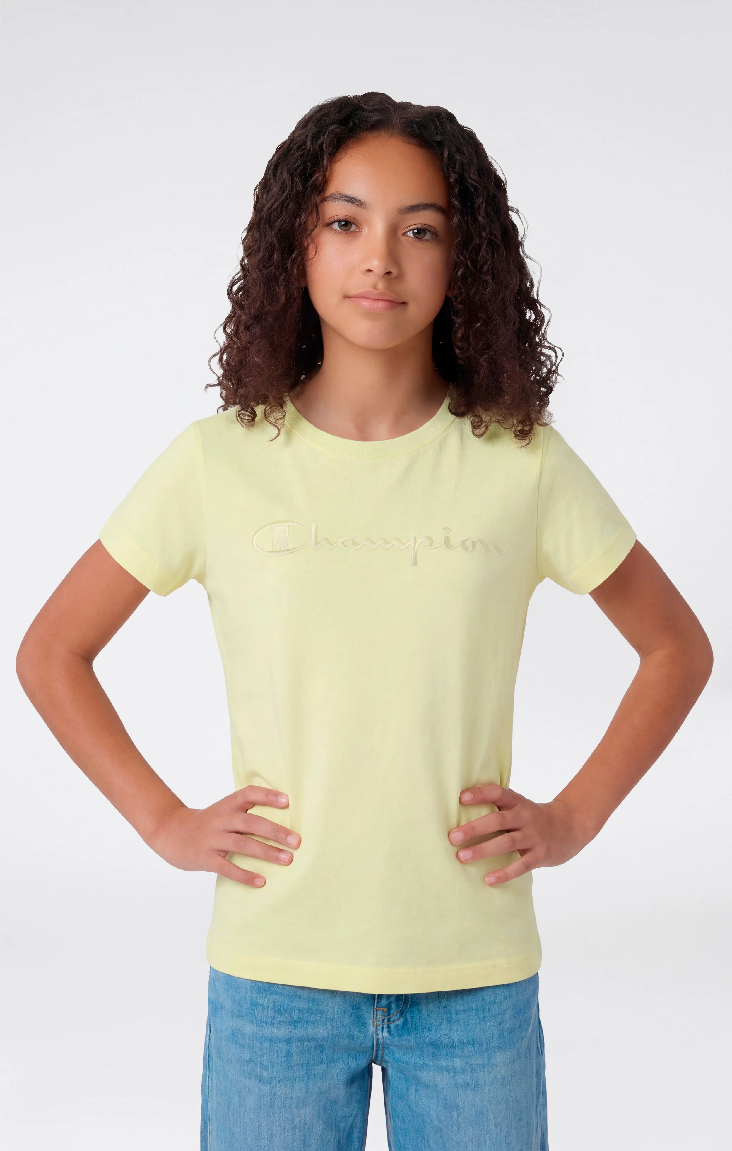 Girls' Crewneck T-shirt Slim Fit Icons