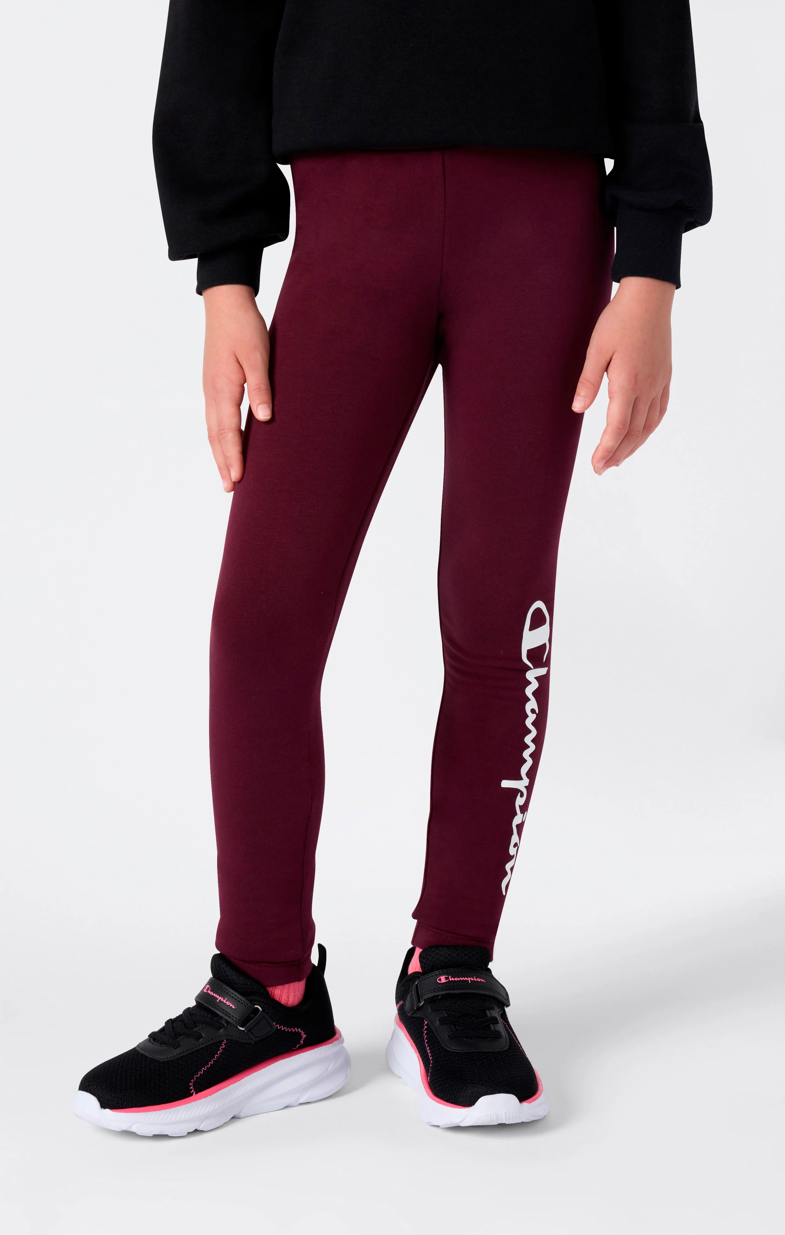 Girls' Fleece Leggings Script Logo