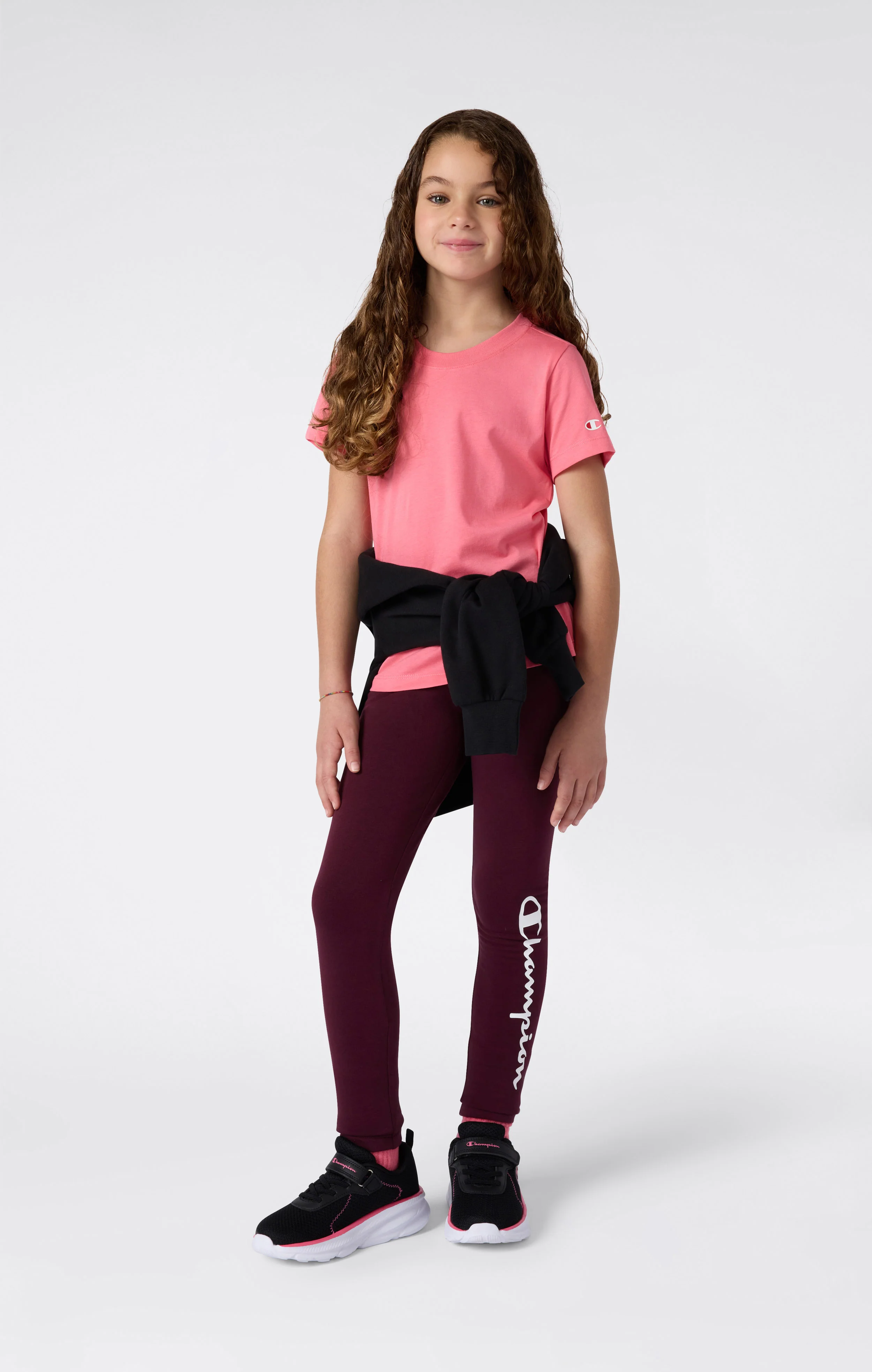 Girls' Fleece Leggings Script Logo - Image 2