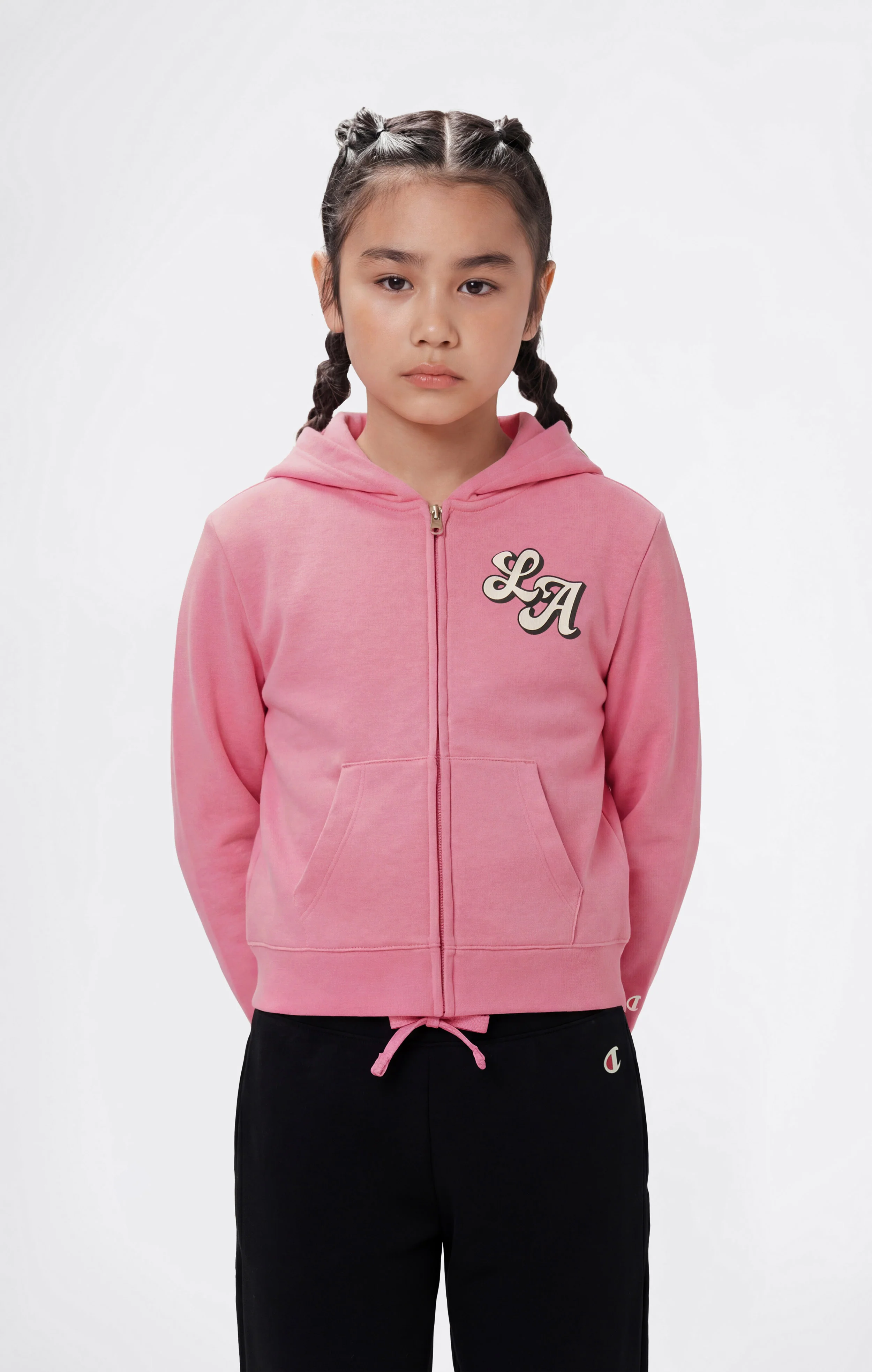 Girls’ Hooded Full Zip Sweatshirt and Pants Tracksuit with Graphic