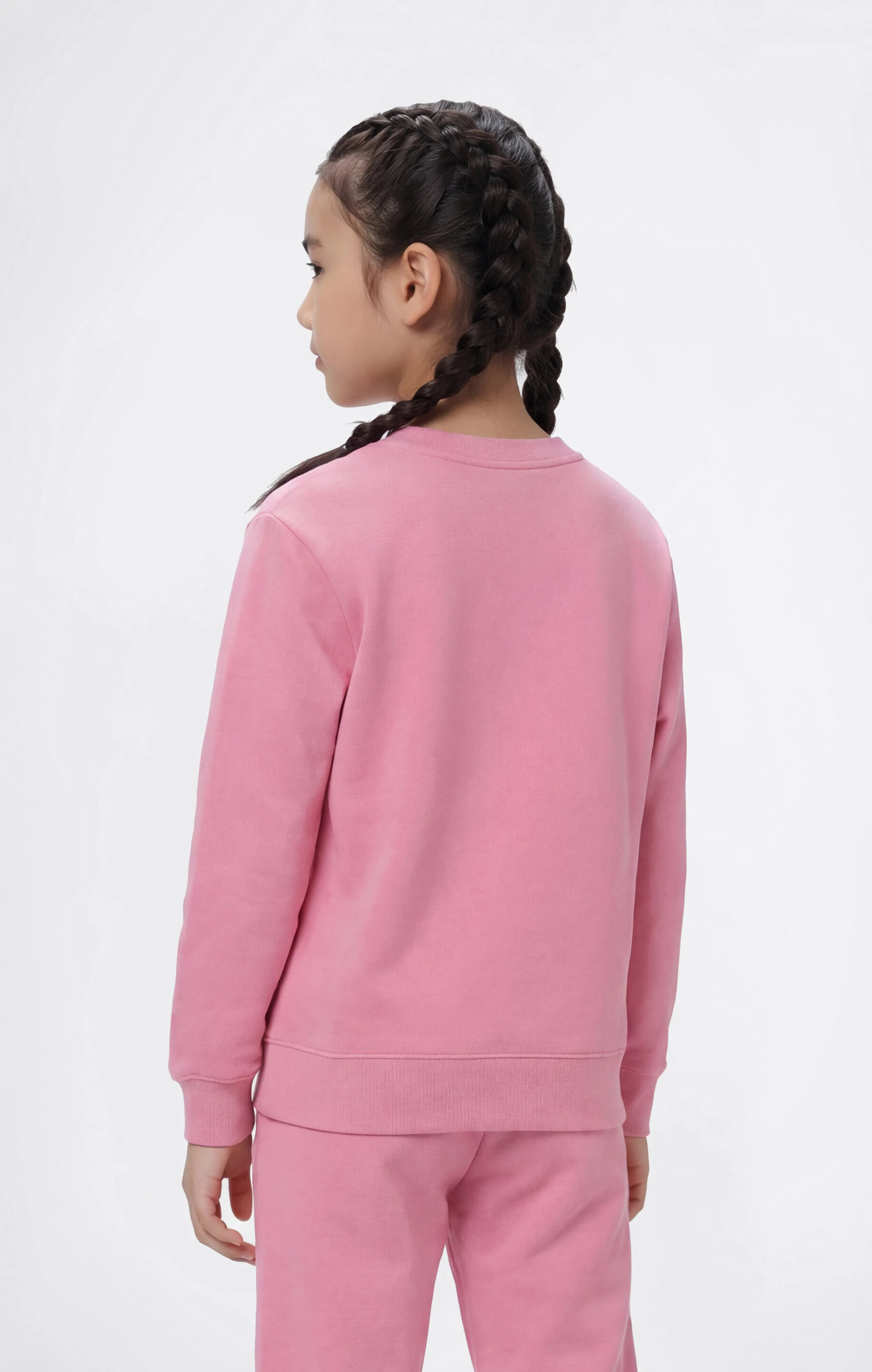 Girls’ Lightweight Crewneck Sweatshirt with Tonal Embroidered Maxi Logo Icons - Image 3