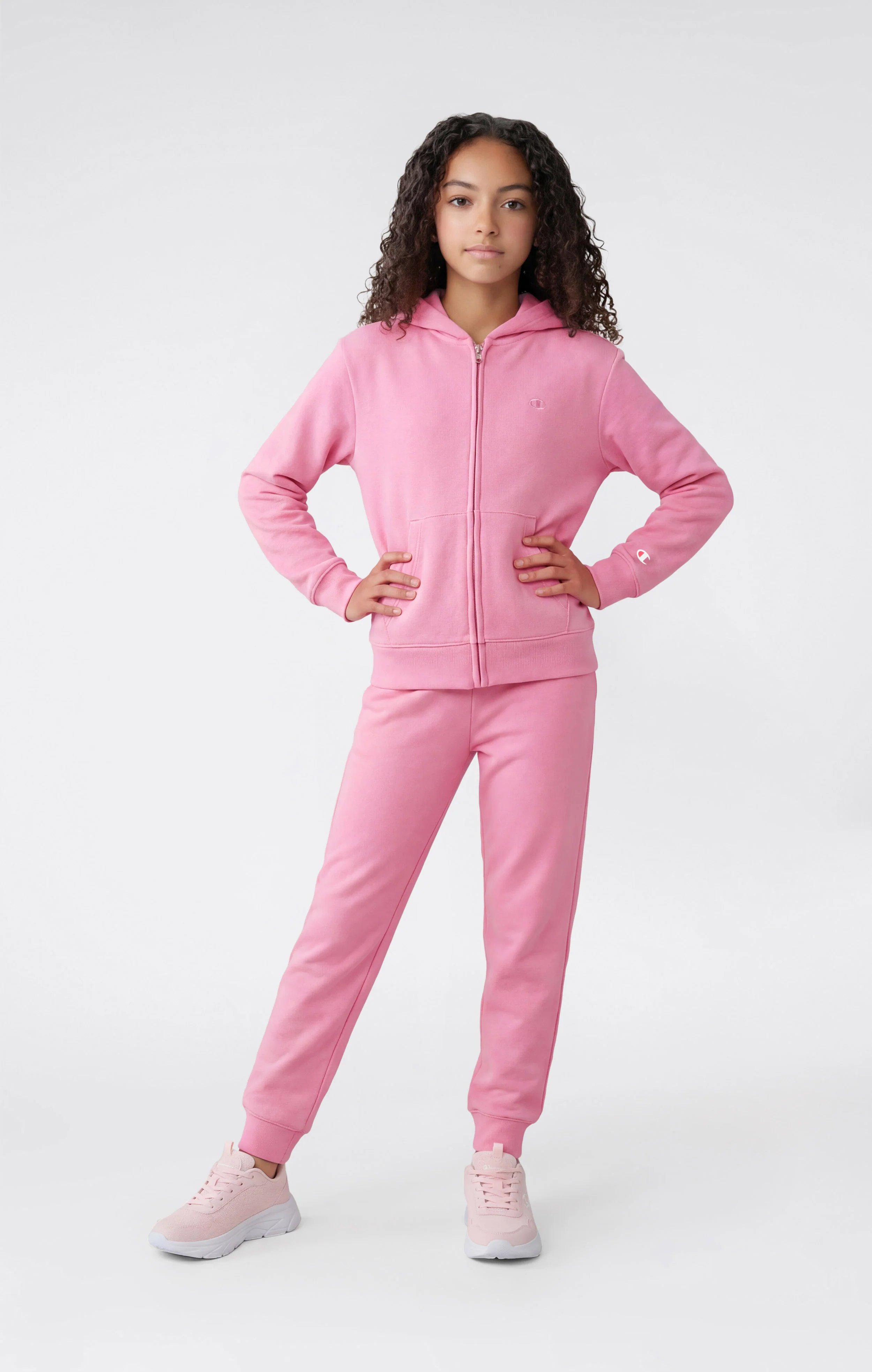Girls’ Lightweight Full Zip Hooded Sweatshirt Icons - Image 2