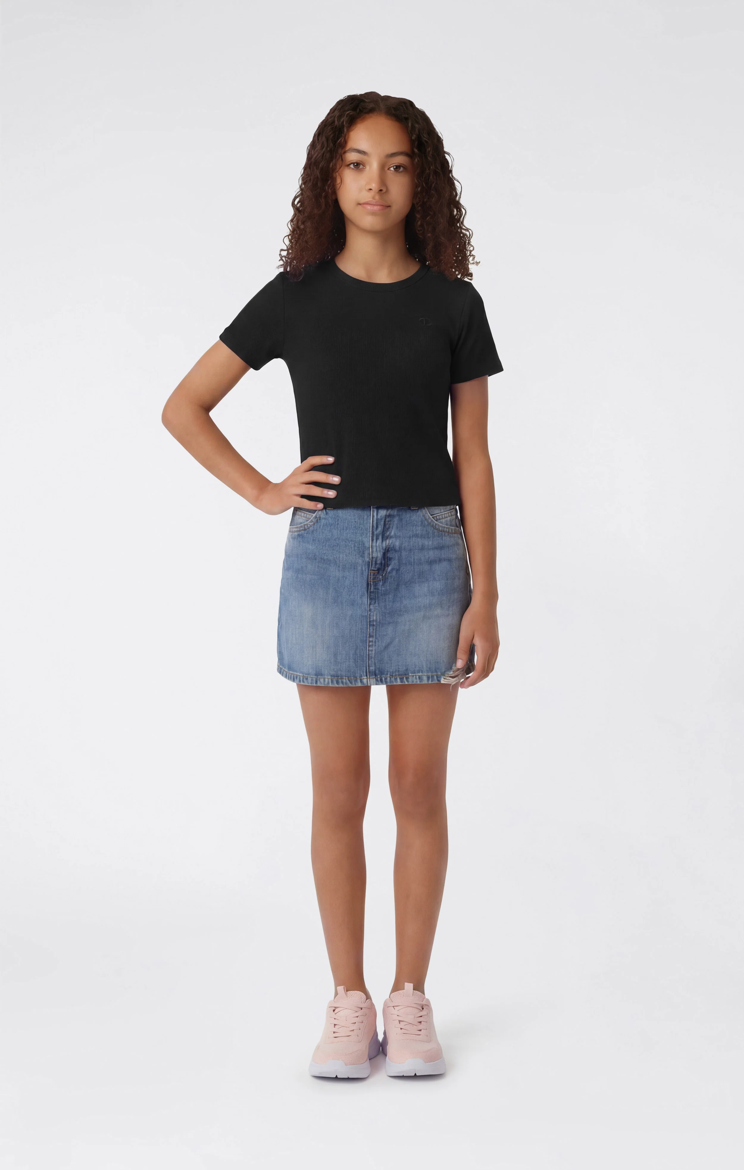 Girls’ Stretch Rib Crewneck T-Shirt Icons - Image 2