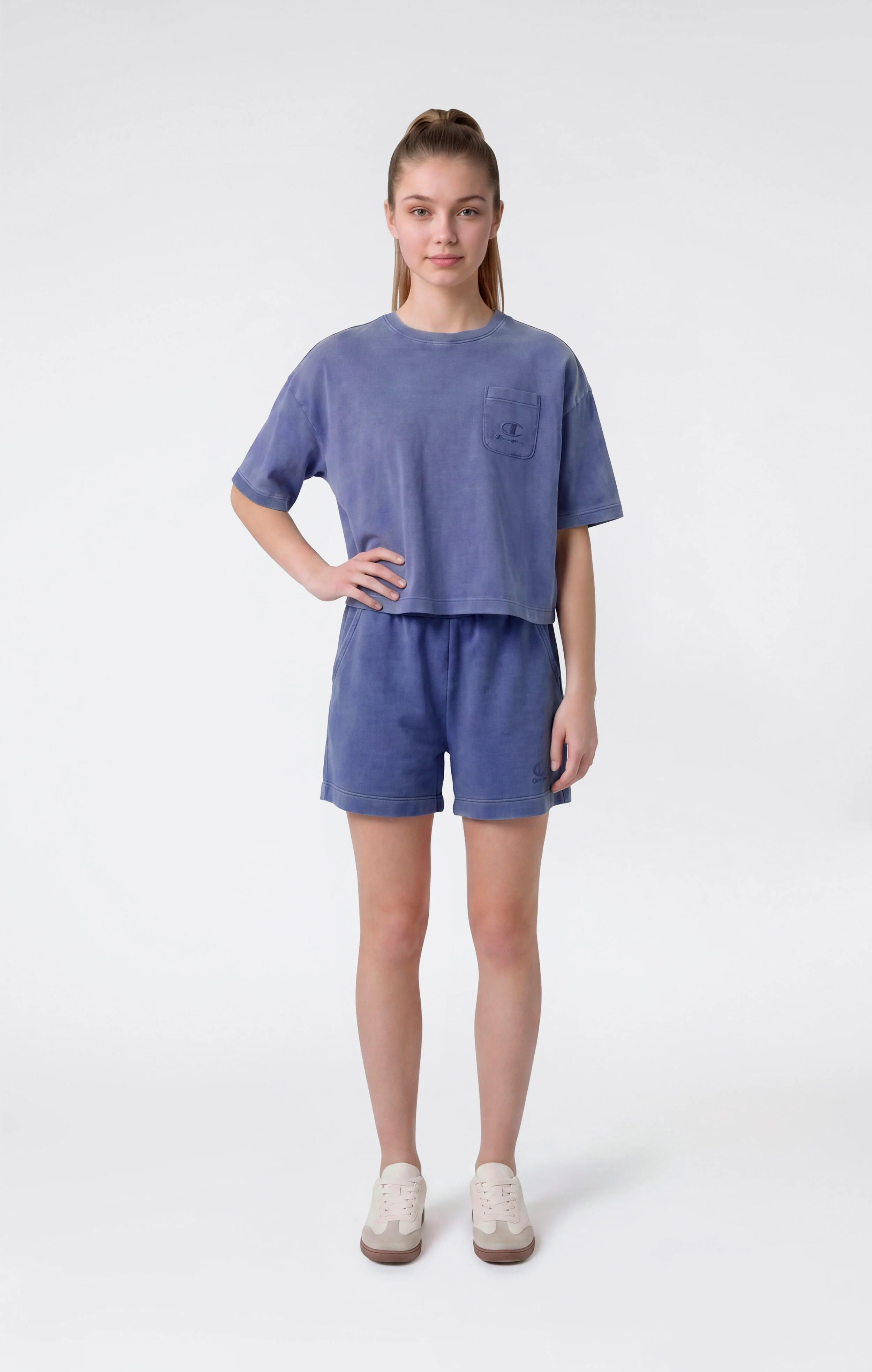 Girls’ Washed Effect Crop T-Shirt Icons - Image 2