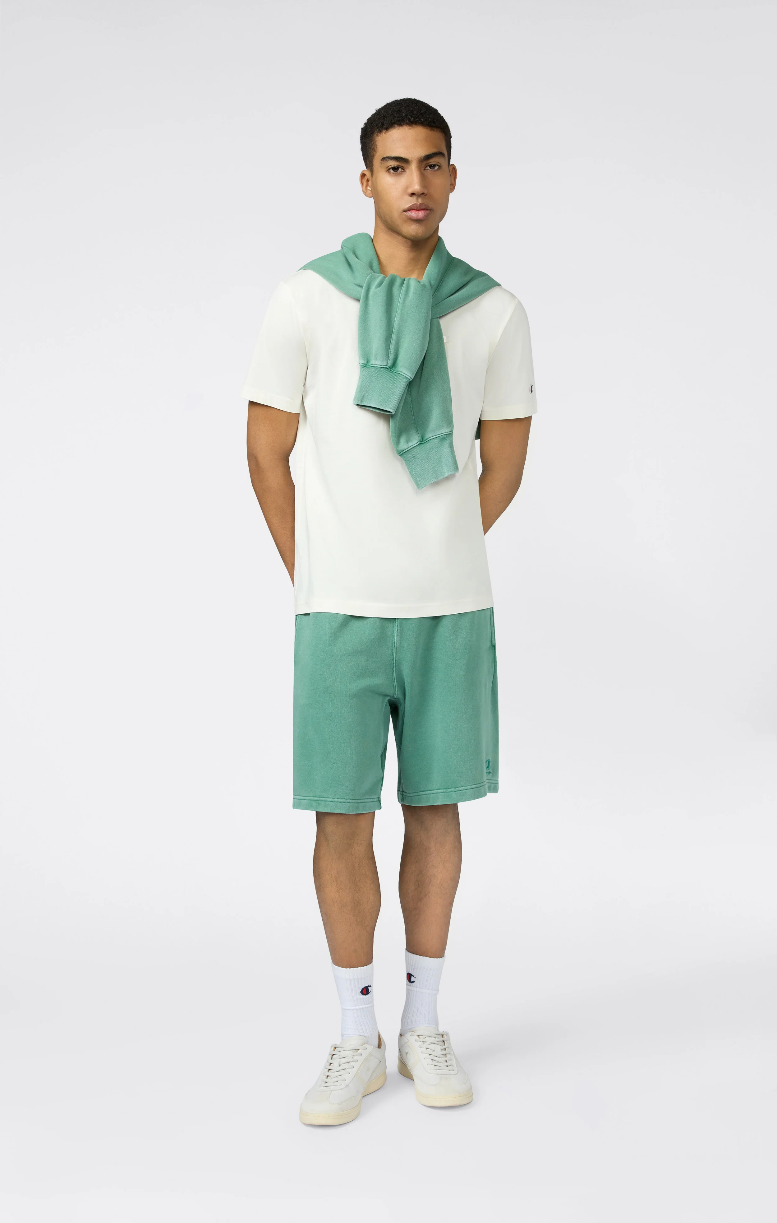 Men’s 9" Washed Effect Bermuda Shorts Icons - Image 2