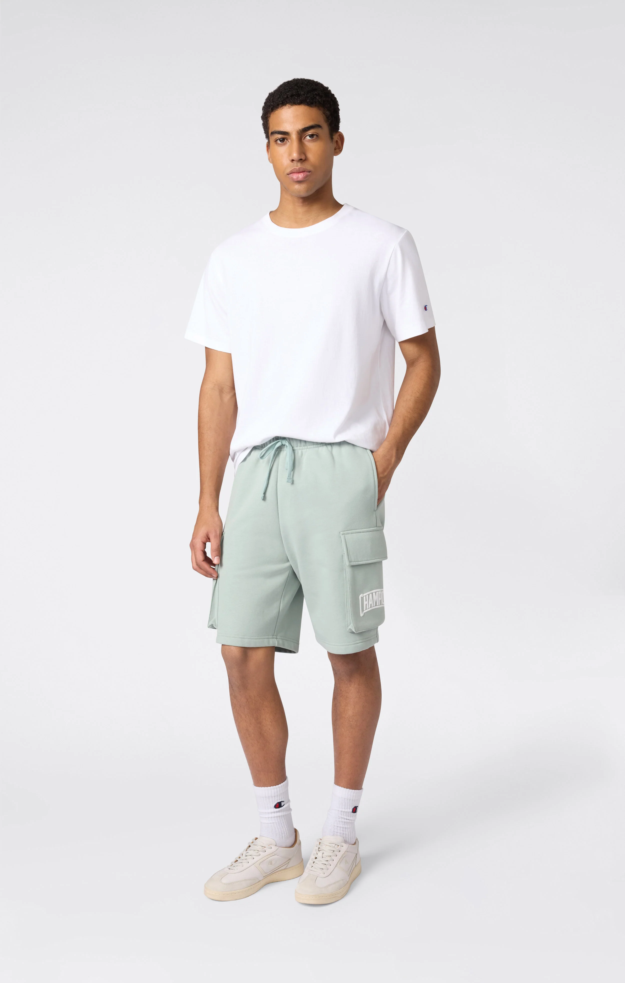 Men’s Cargo Shorts With Brushed Interior And Logo - Image 2