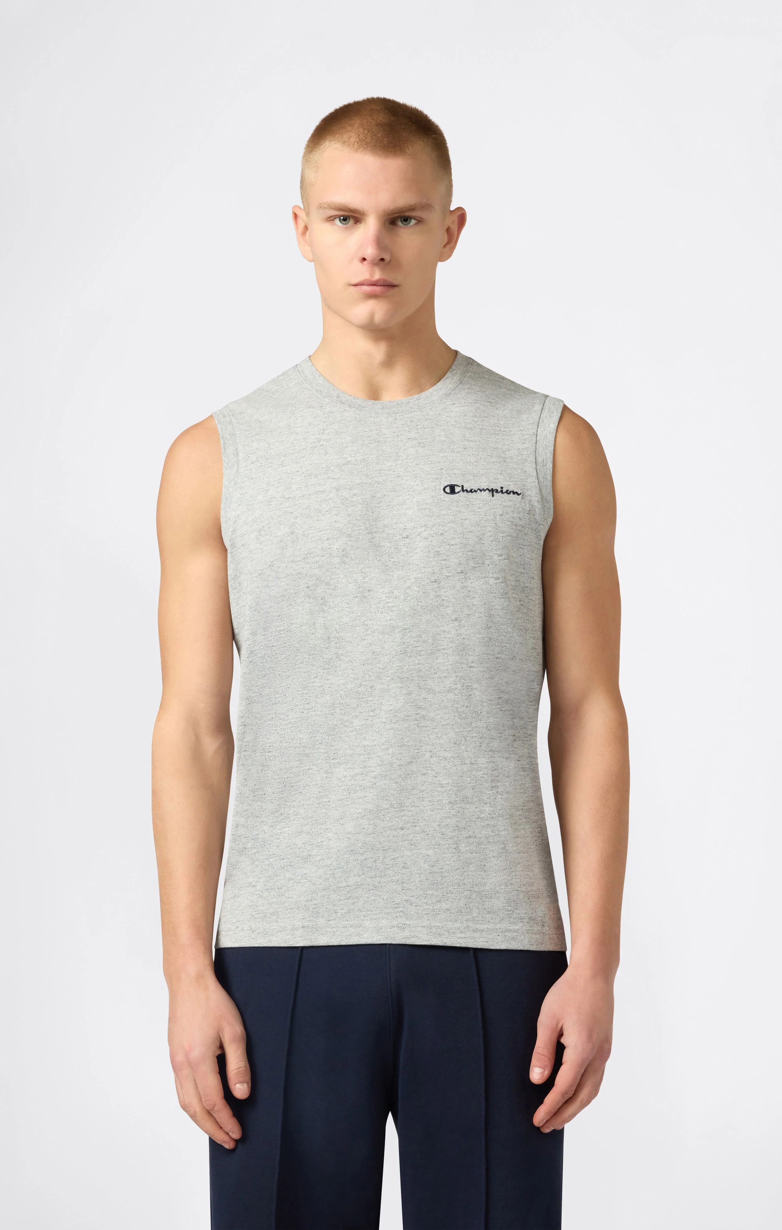 Men’s Cotton Tank Top with Small Logo Icons