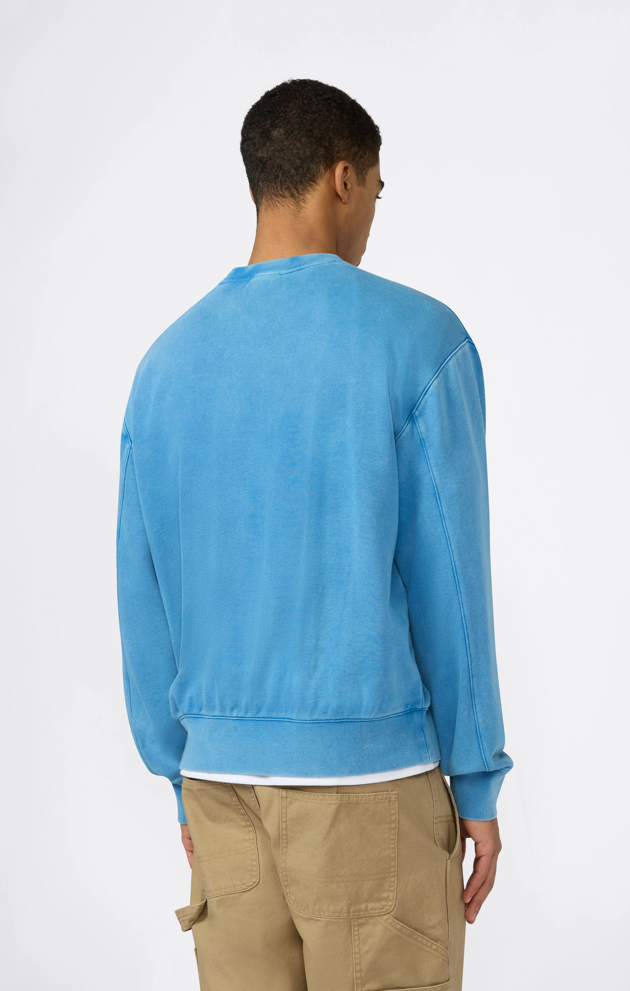 Men’s Crewneck Sweatshirt with Embroidered Logo and Washed Effect Icons - Image 3