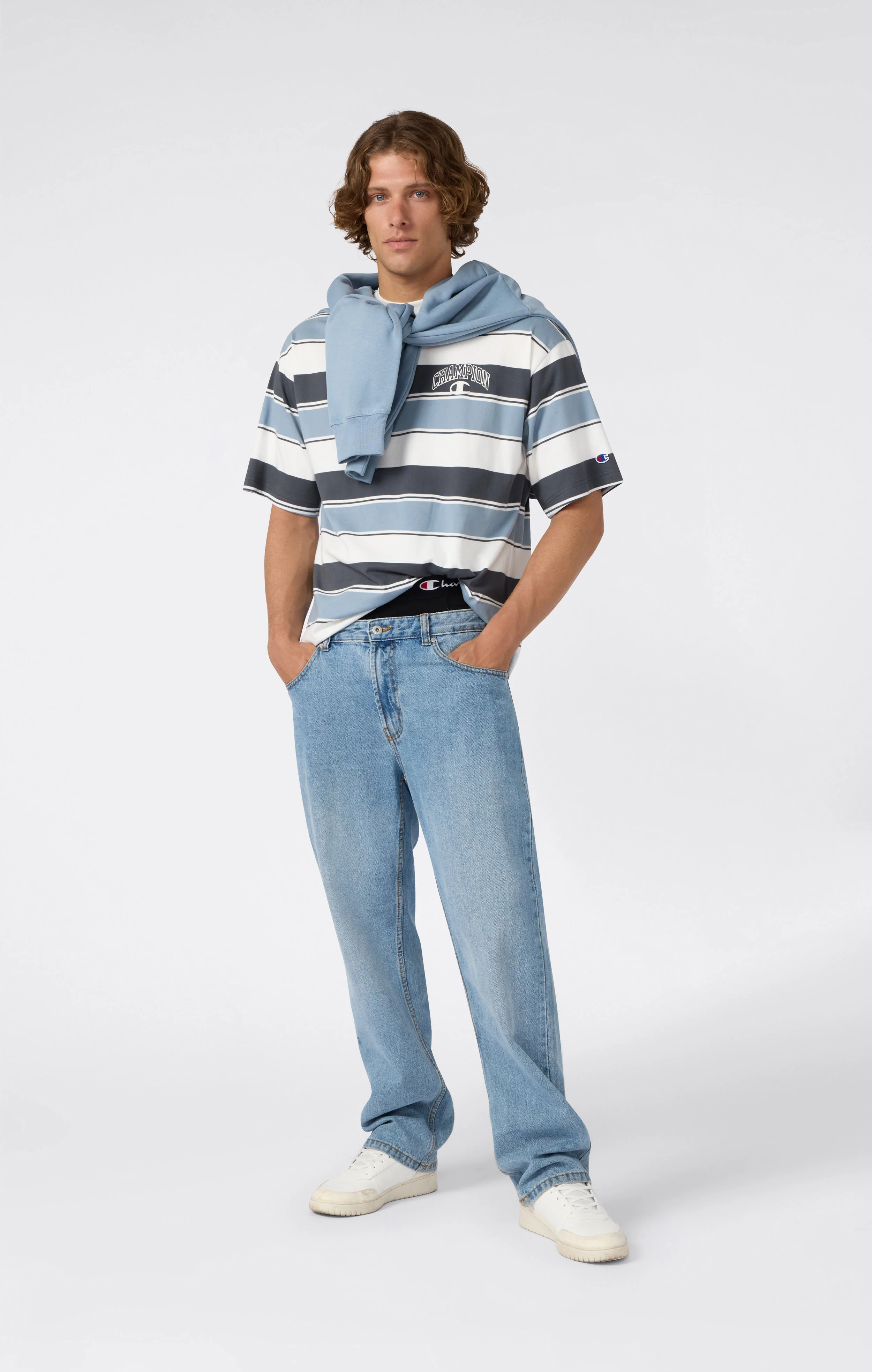 Men’s Crewneck T-Shirt Street Varsity Striped - Image 4