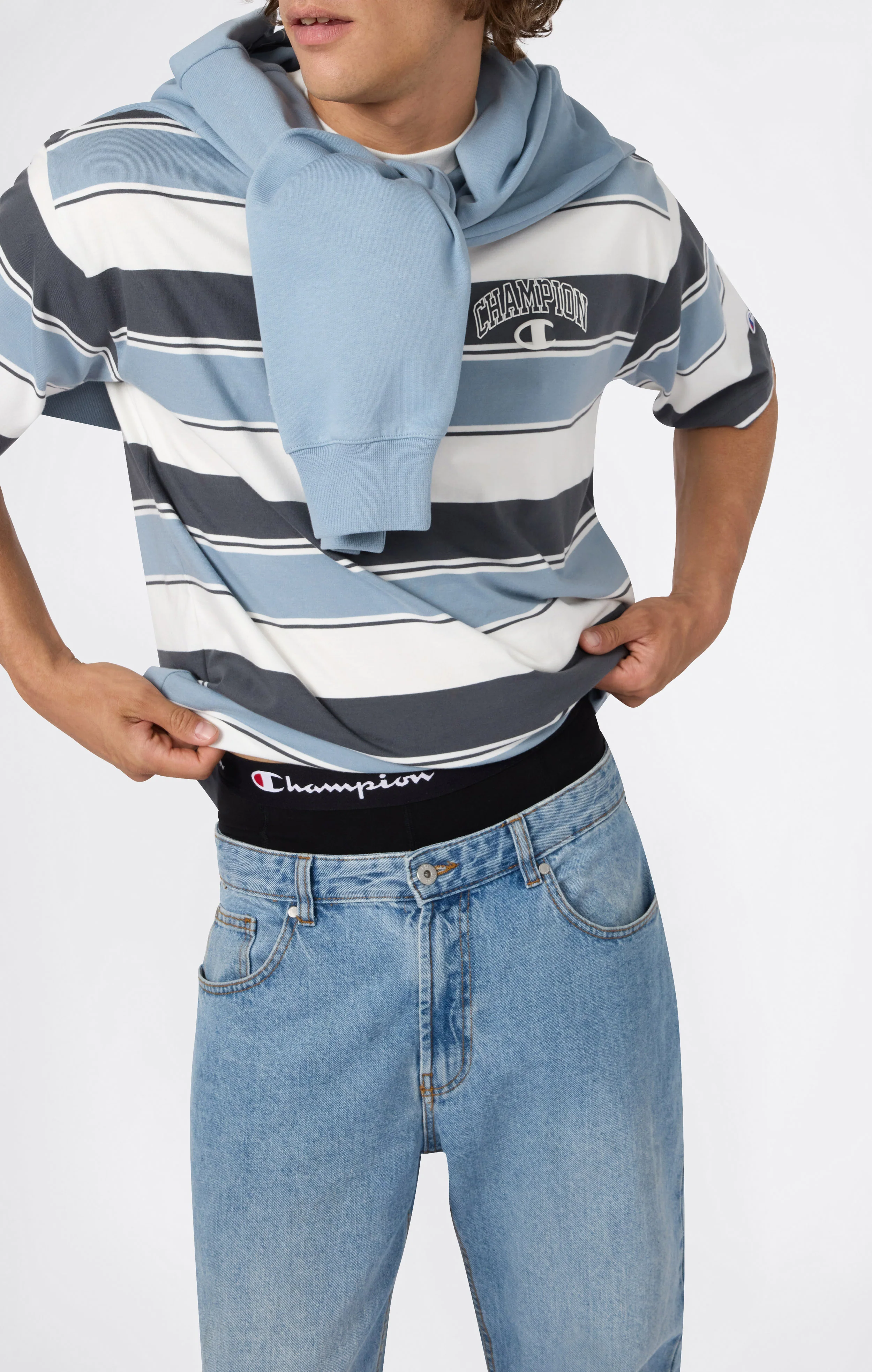Men’s Crewneck T-Shirt Street Varsity Striped - Image 5