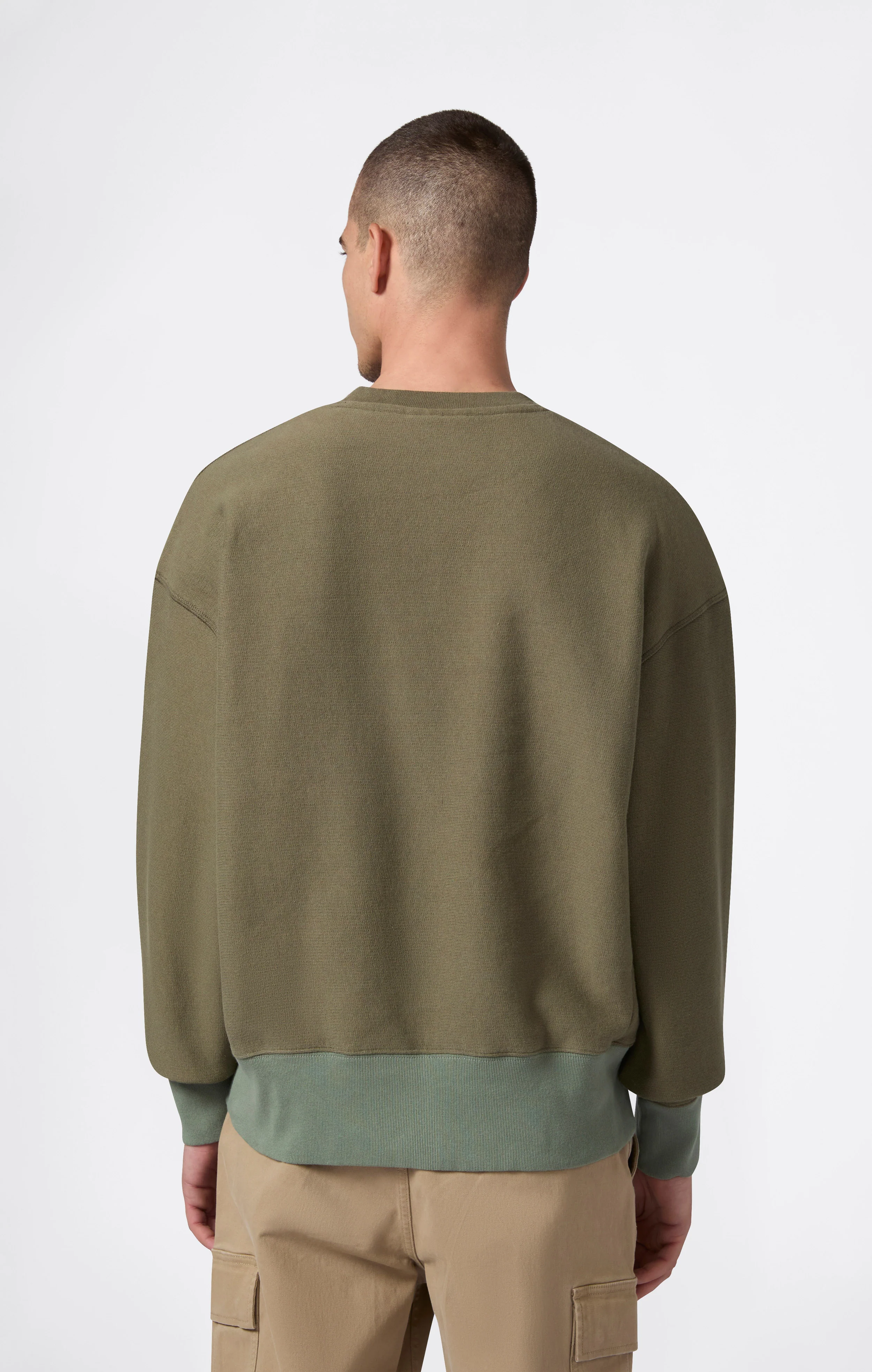 Men’s Fleece Button Sweatshirt Reverse Weave Index & Archives Lighthouse - Image 5