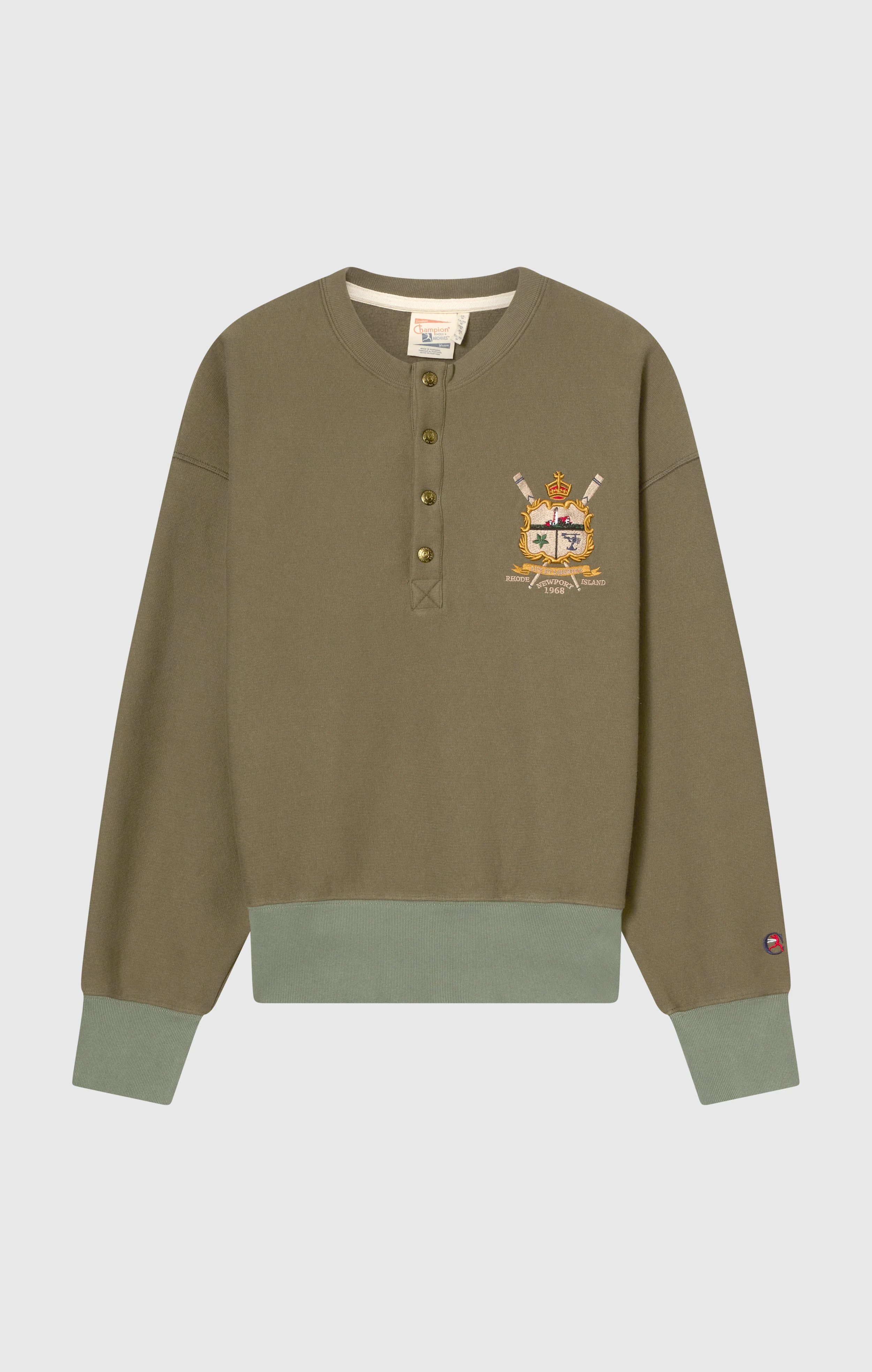 Men’s Fleece Button Sweatshirt Reverse Weave Index & Archives Lighthouse - Image 6