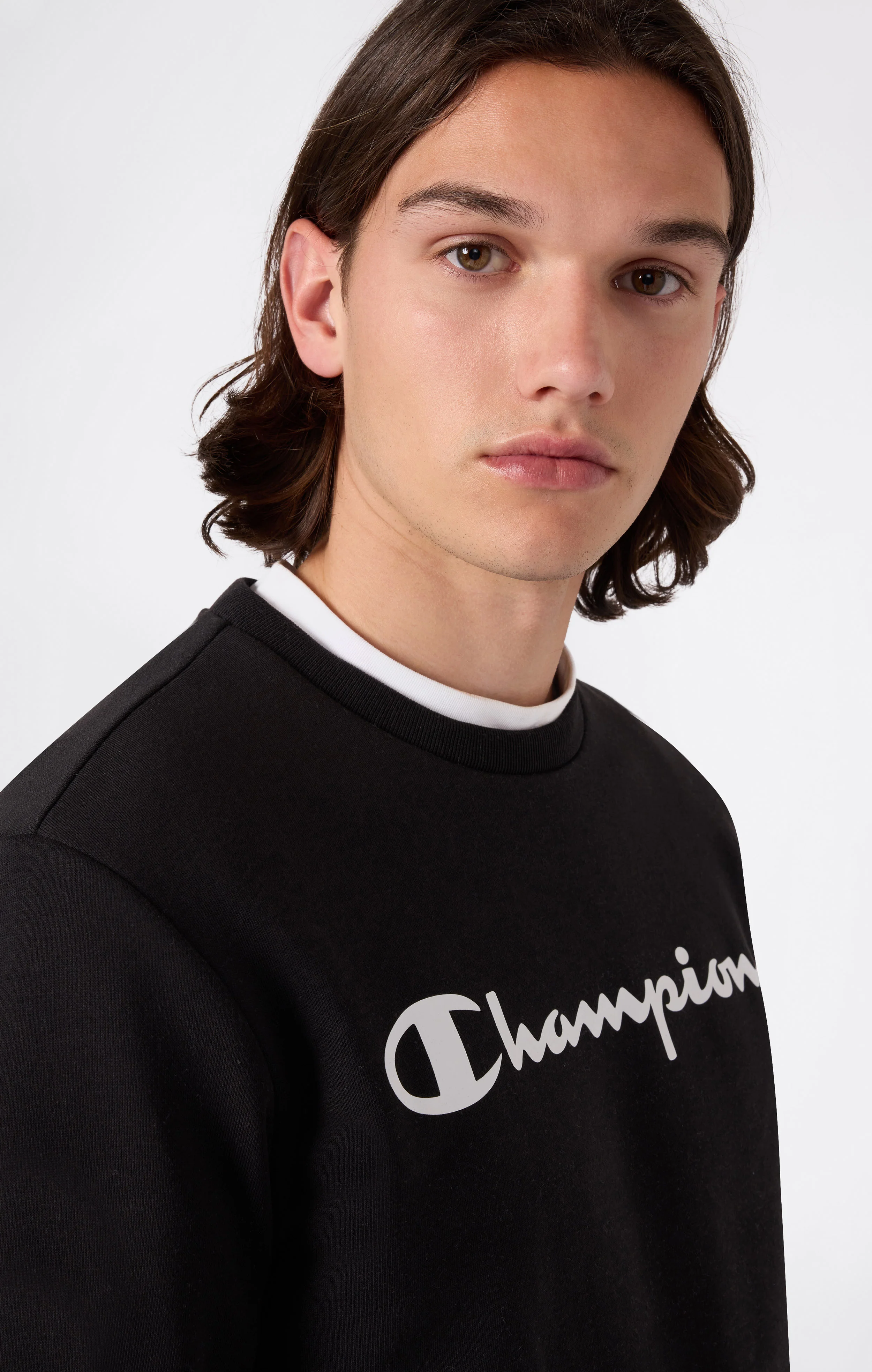 Men’s Fleece Crewneck Sweatshirt Script Logo - Image 4