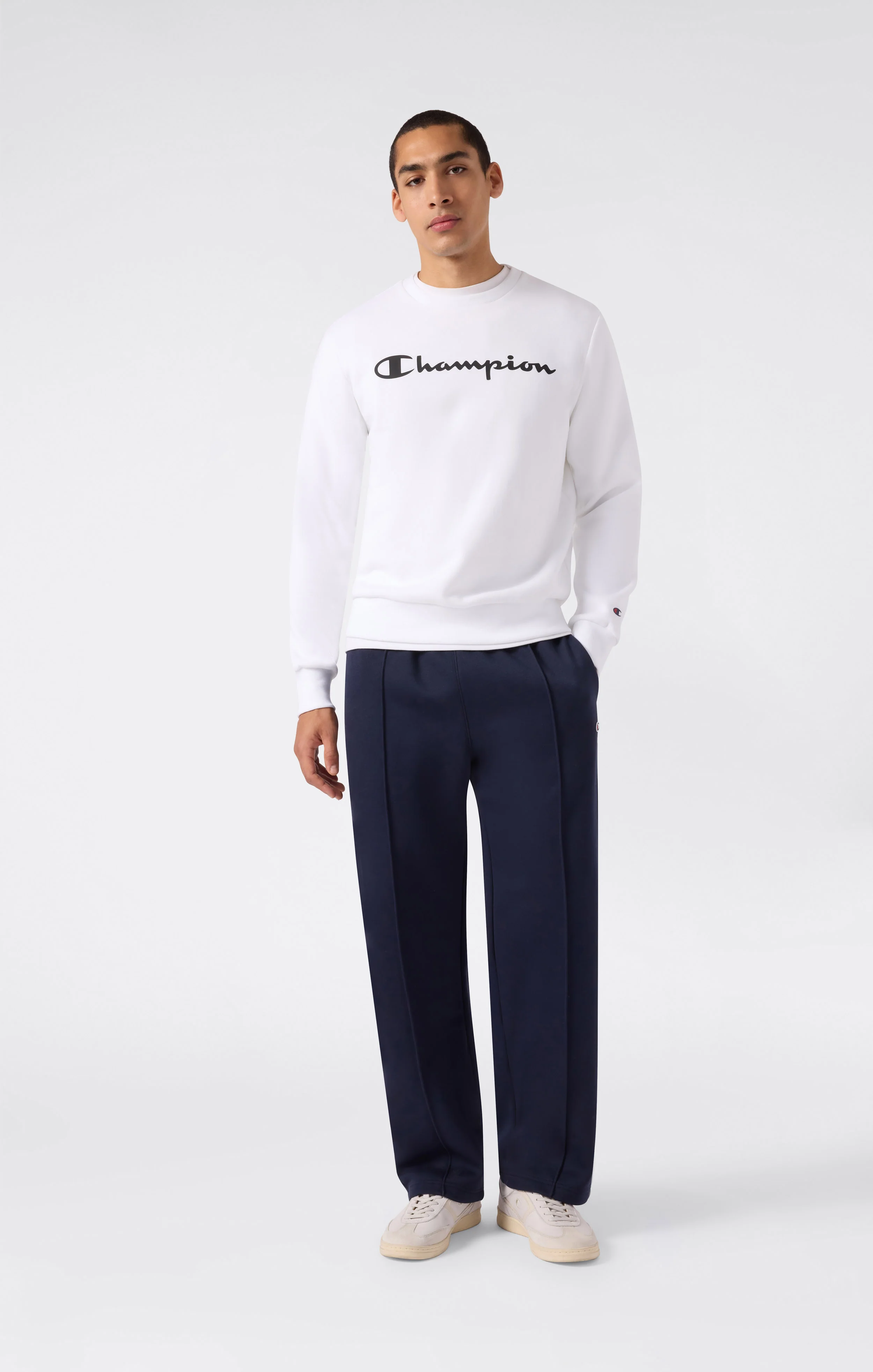 Men’s Fleece Crewneck Sweatshirt Script Logo - Image 2